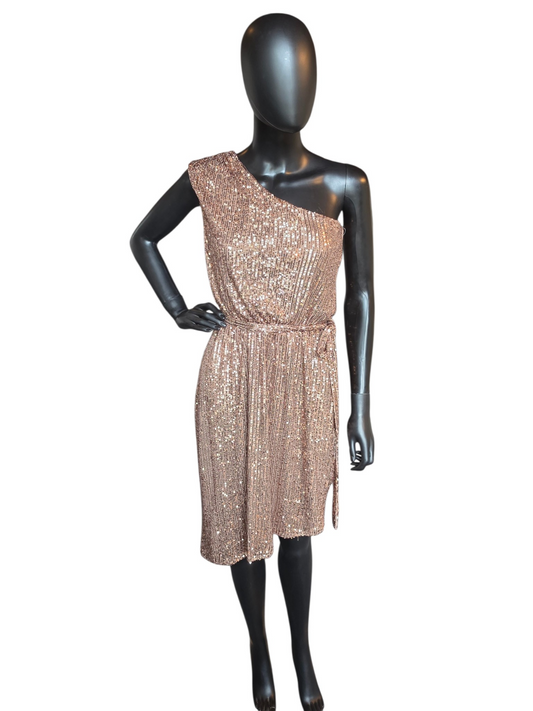Bronze Sequin One Shoulder - RM Richards