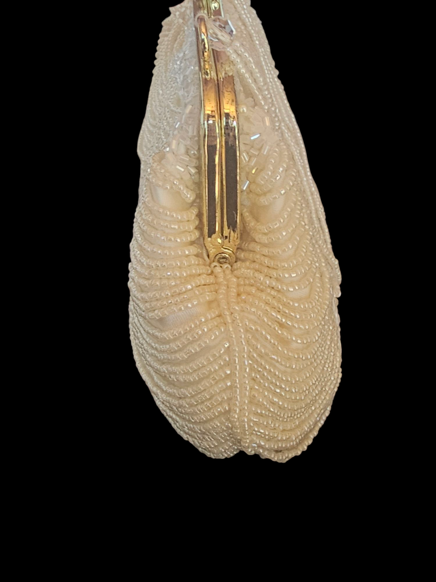 Gold/Ivory Beaded Clutch