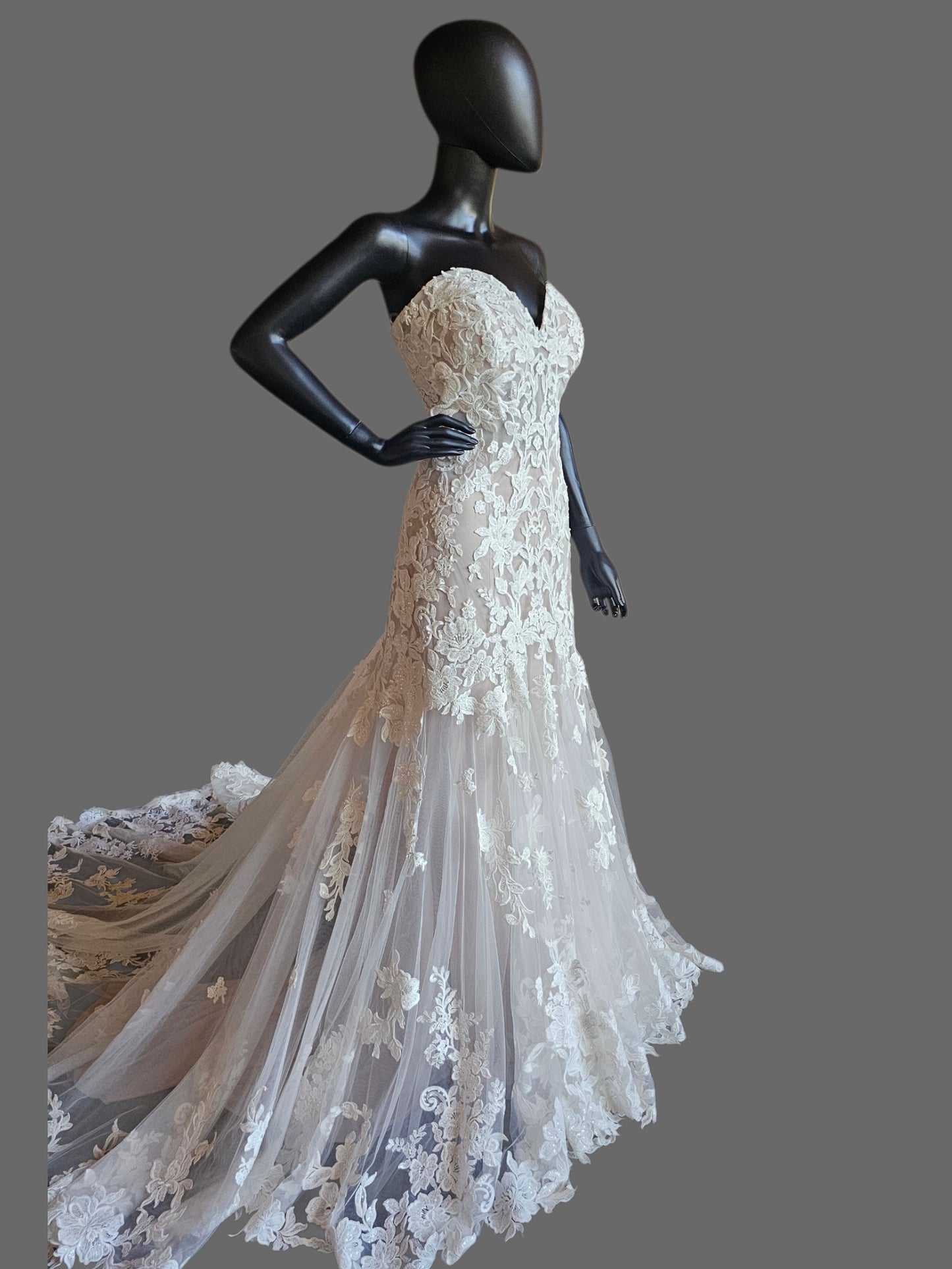 Ivory/Nude Lace Fitted (De Sleeve) - Mori Lee