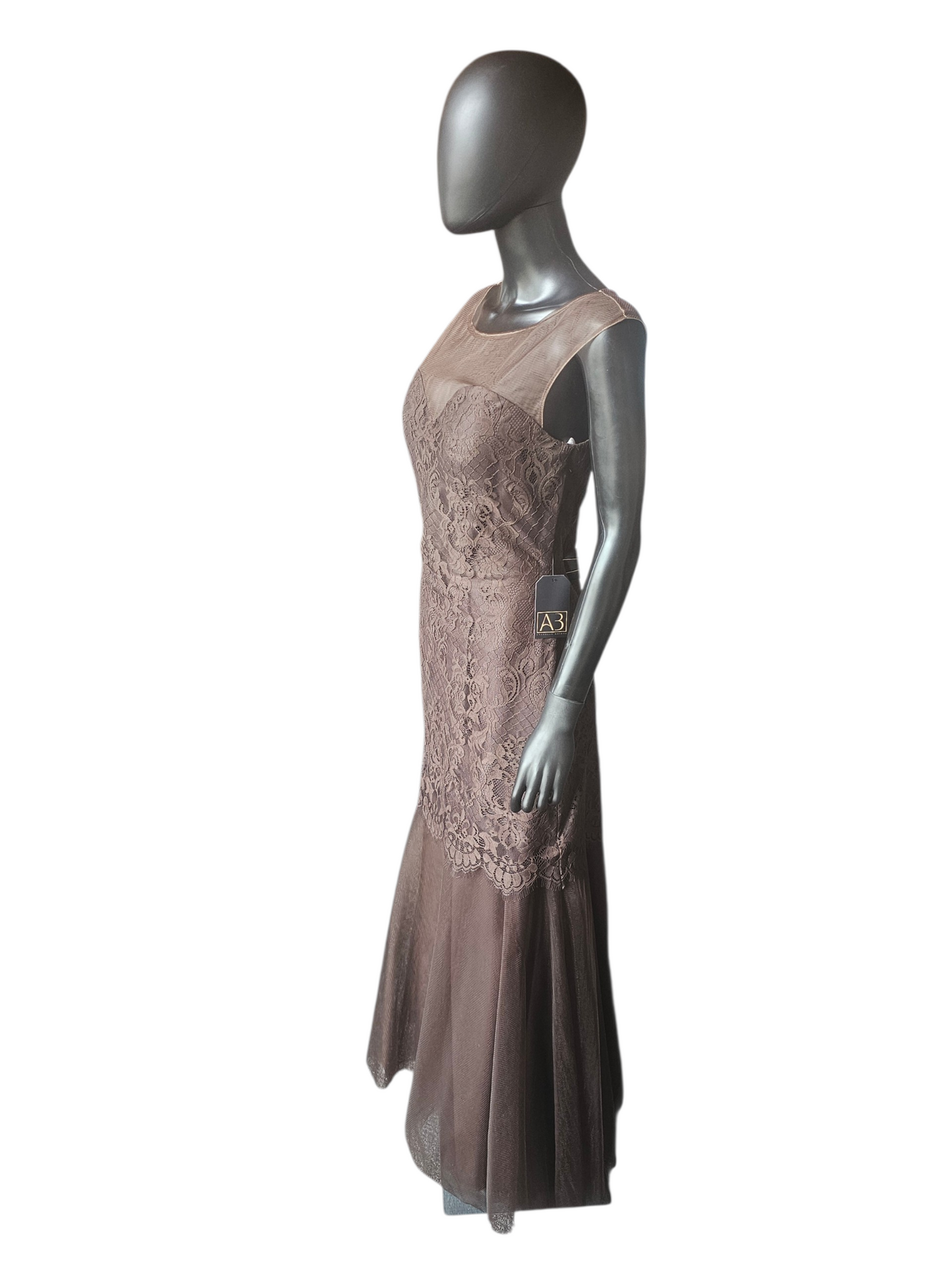 Chocolate Lace Fit/Flare Formal Dress - Da Vinci