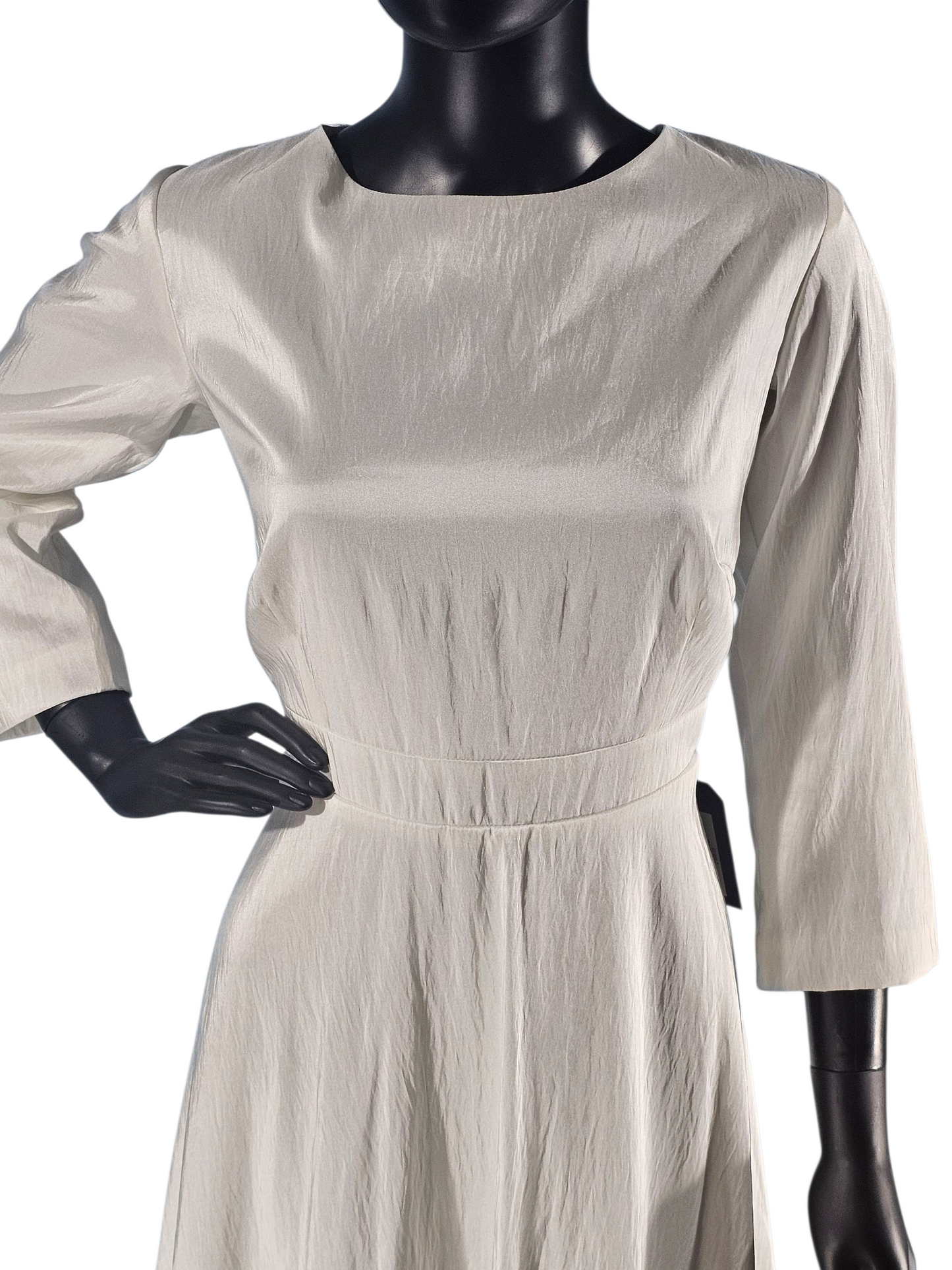 Handmade Taffeta Tea Length Wedding Gown