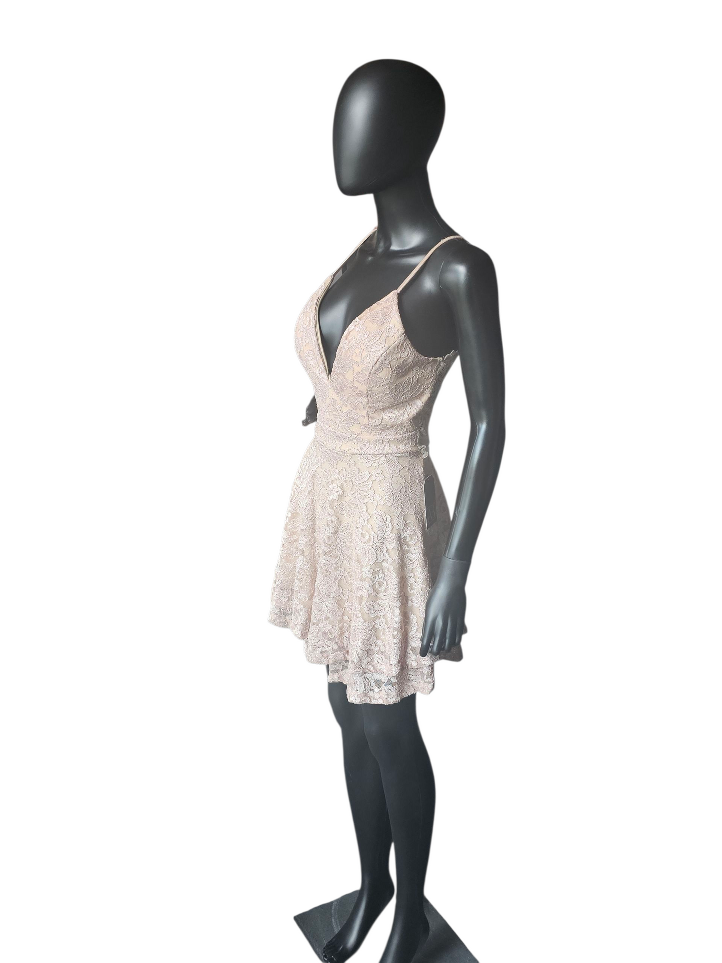 Nude/Gold Sparkle Lace Mini Party/Cocktail Dress - Windsor