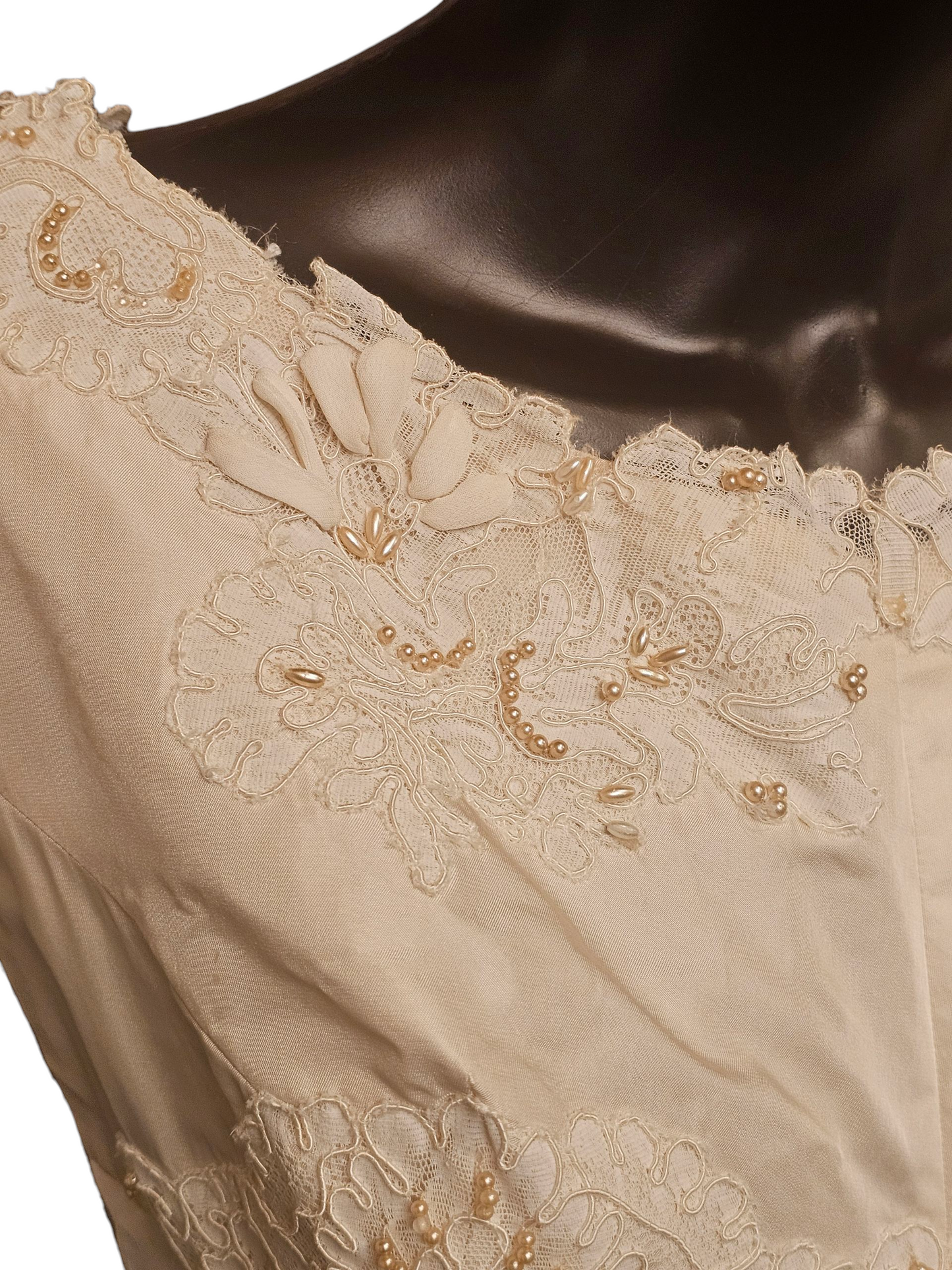 Vintage 50's Cream Silk Wedding Gown