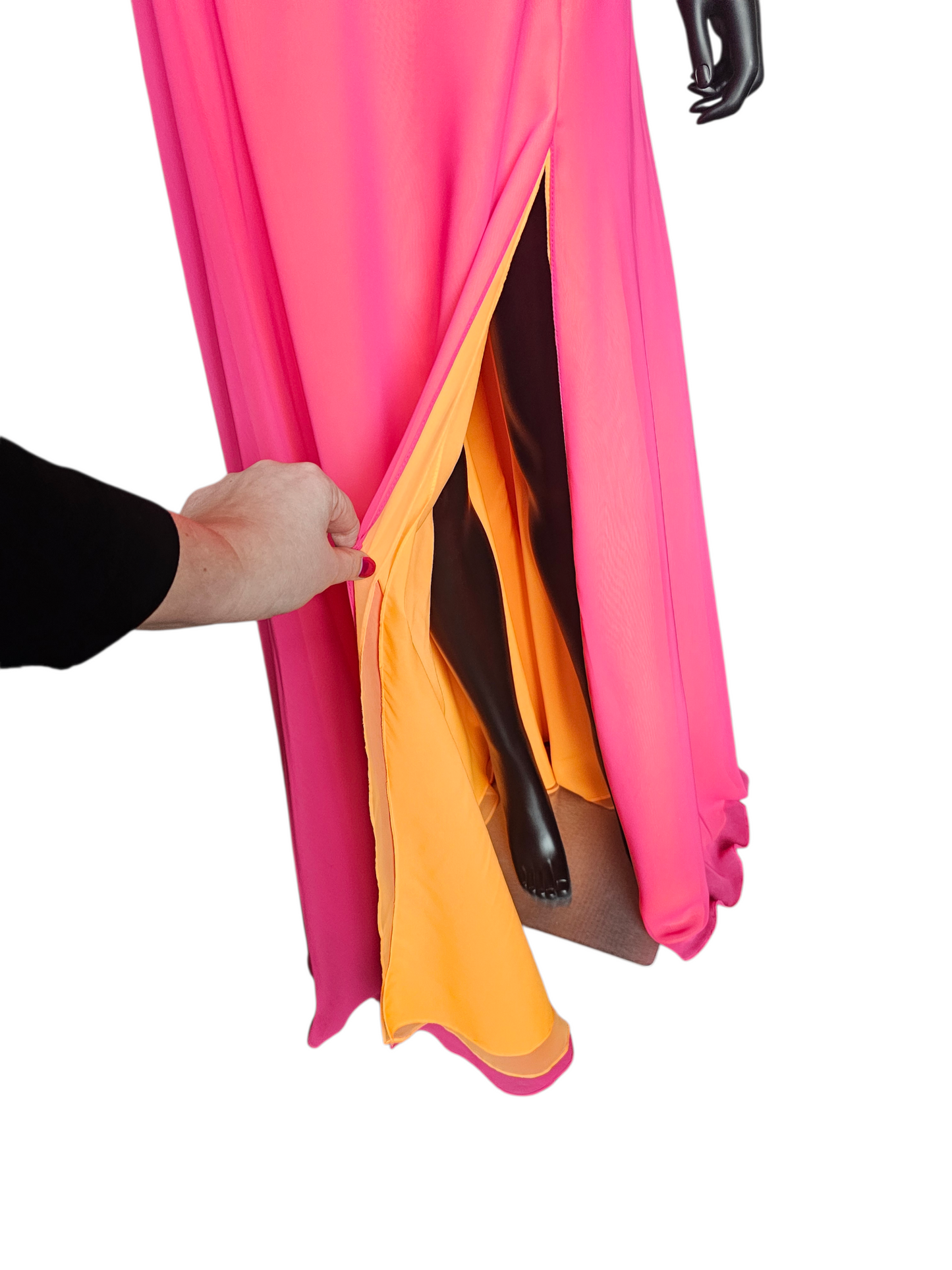 Pink/Orange Crystal One Shoulder Prom/Pagent Dress