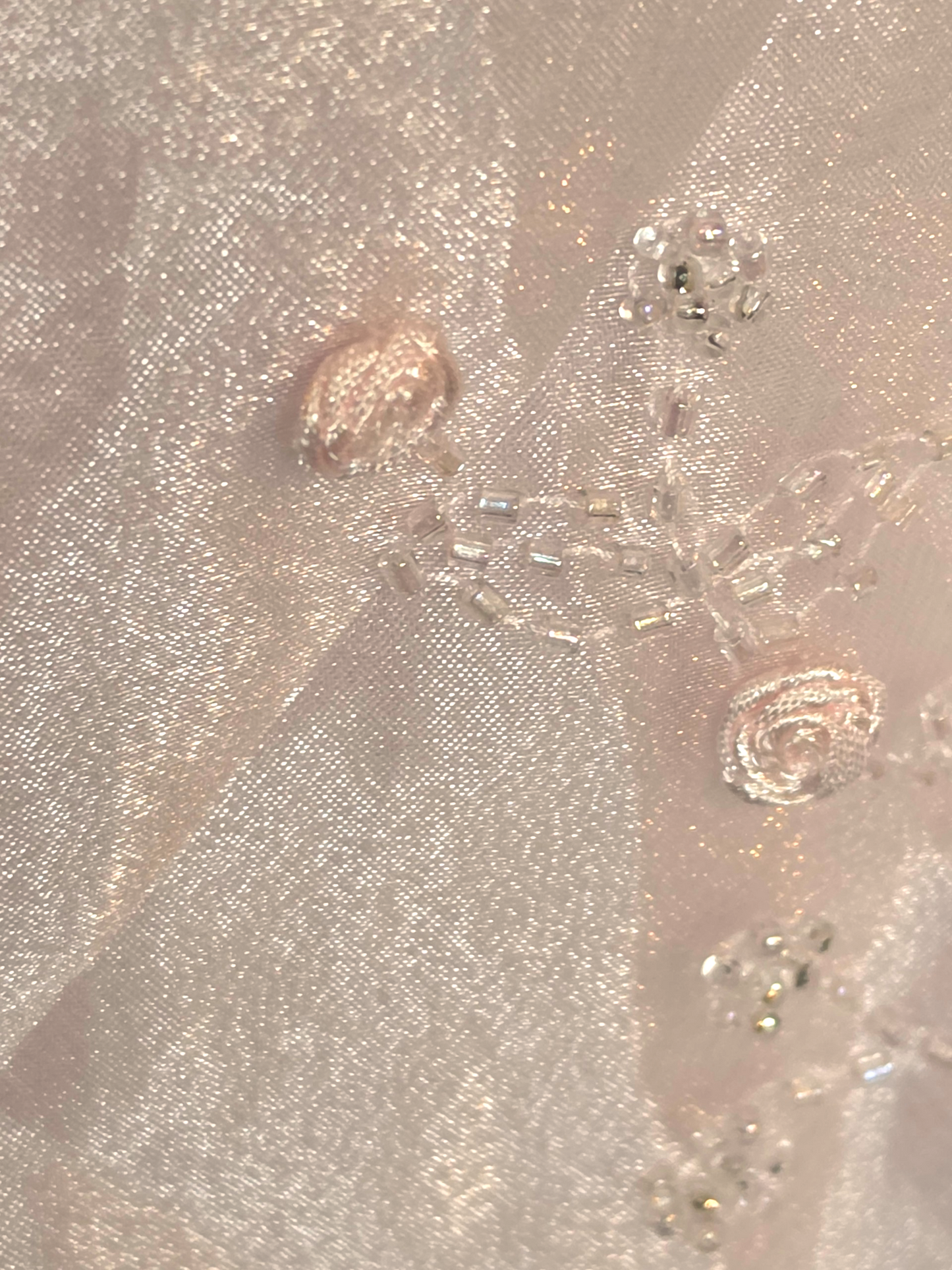 Vintage Y2K Baby Pink A-Line Organza Overlay Rose Details Formal Dress - Zum Zum