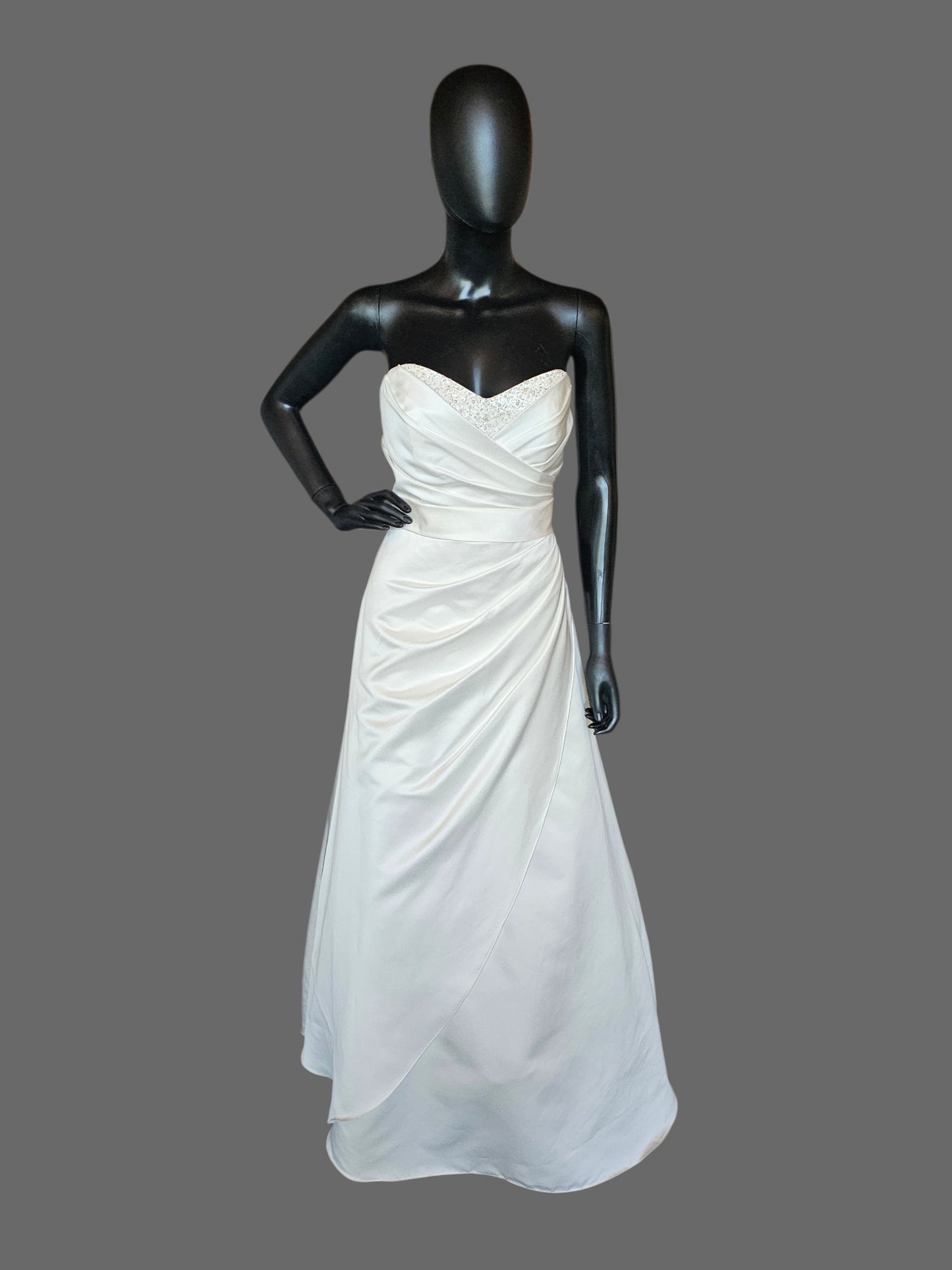 Ivory Satin Side Sweep - Alfred Angelo