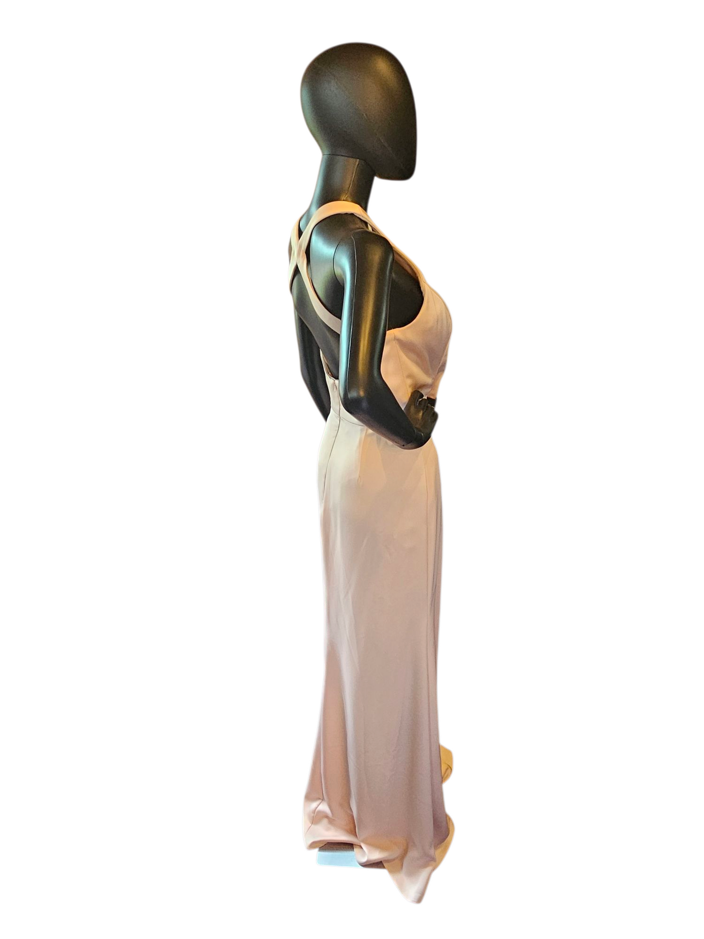 Hayley Paige Froze Crepe Maxi Formal Dress