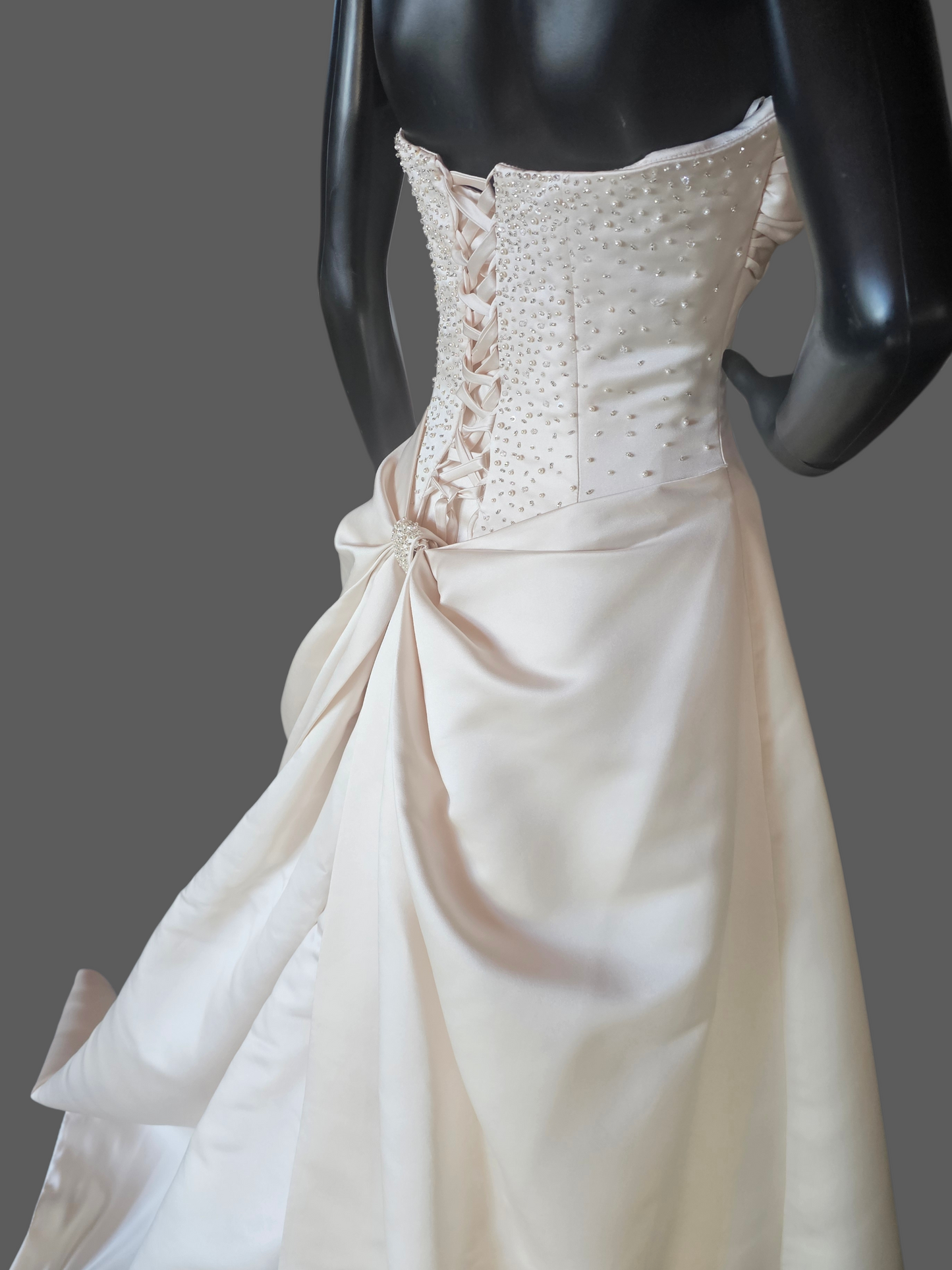 Champagne Strapless Satin - Maggie Sottero