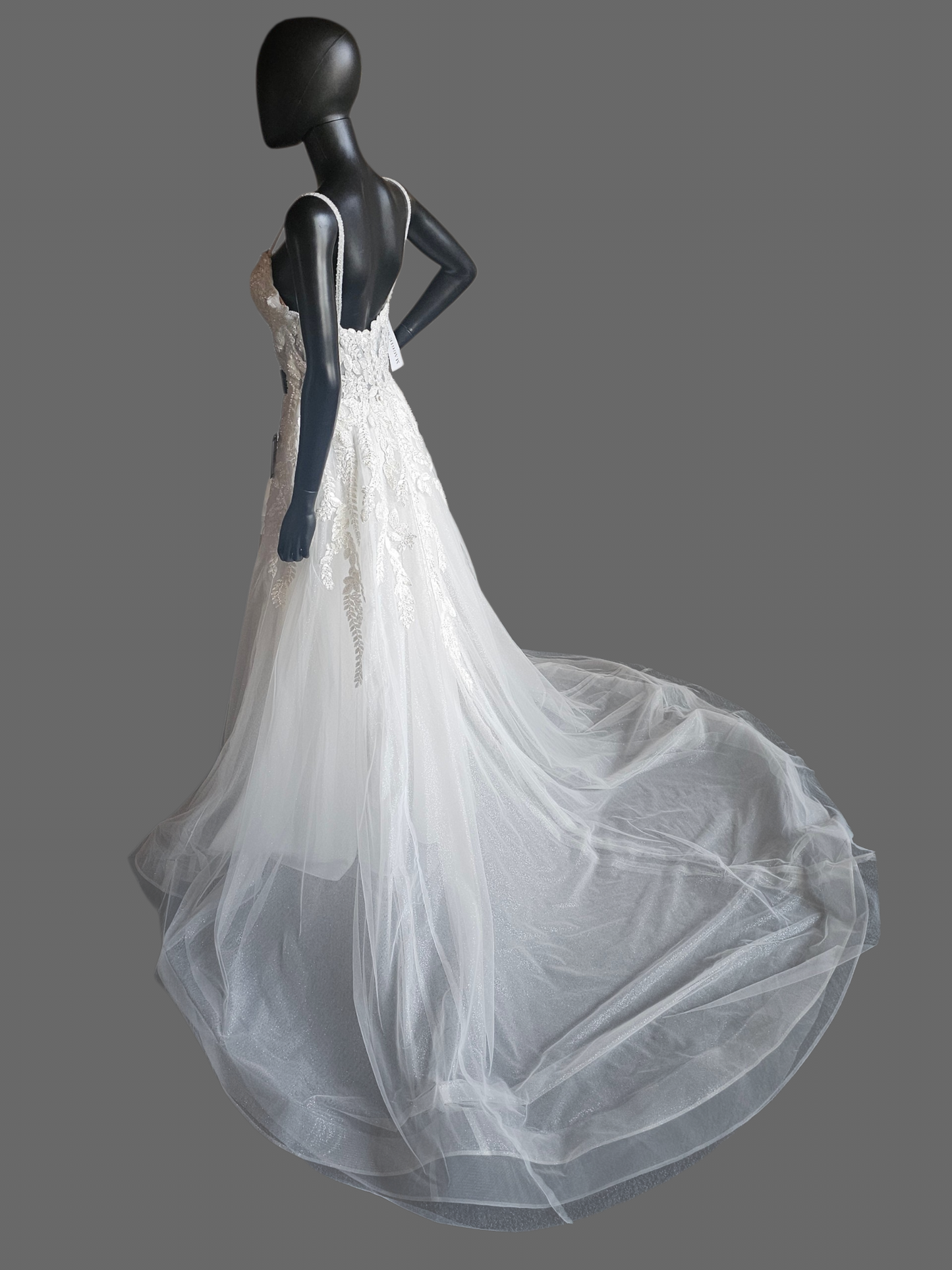 Ivory Sweetheart Floral Sparkle Mesh A-Line Wedding Gown - Rebecca Ingram