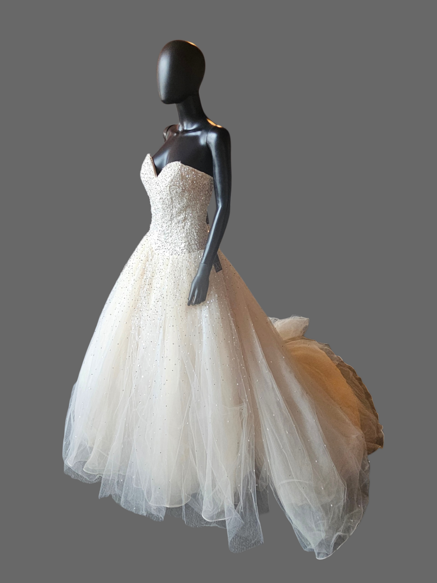 Ivory Strapless Sweatheart Beaded Drop Waist Ballgown - Mori Lee