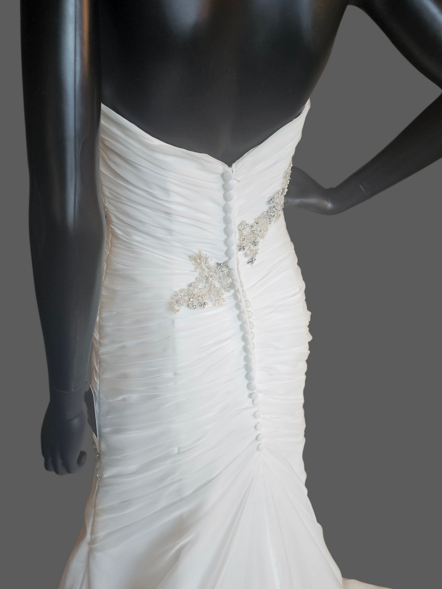 Ivory Chiffon Fit/Flare Sweetheart Wedding Gown - Casablanca