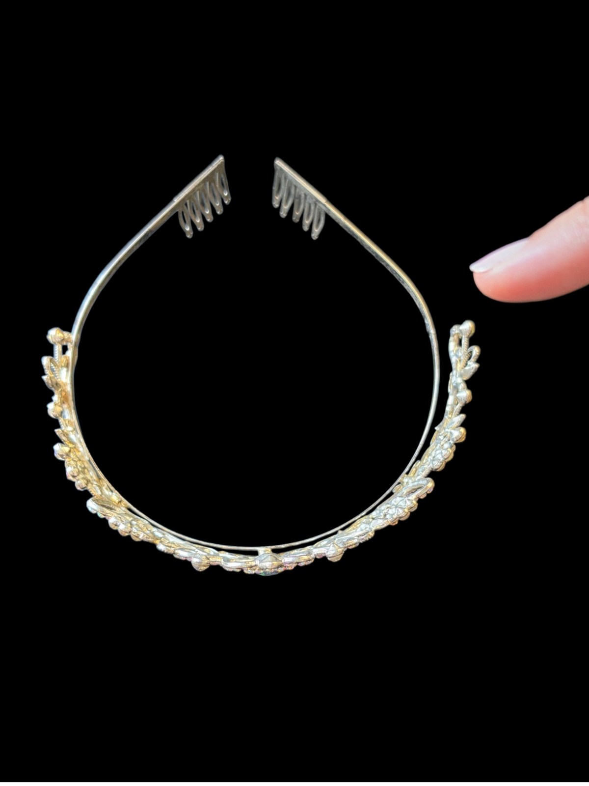 Silver Iridescent Crown/Tiara (Damaged)