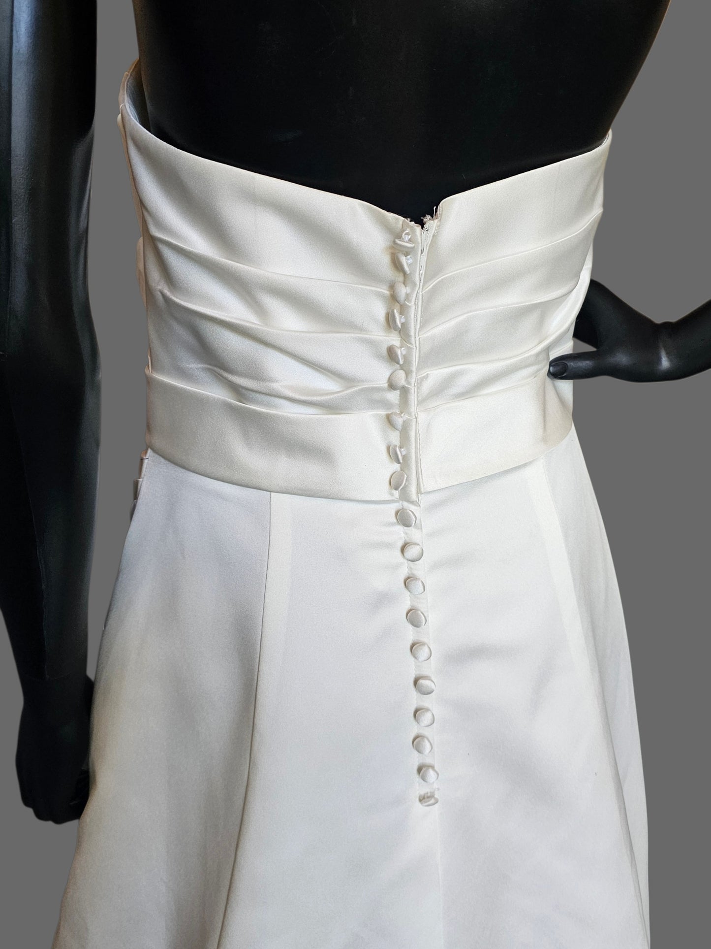 Ivory Satin Side Sweep - Alfred Angelo