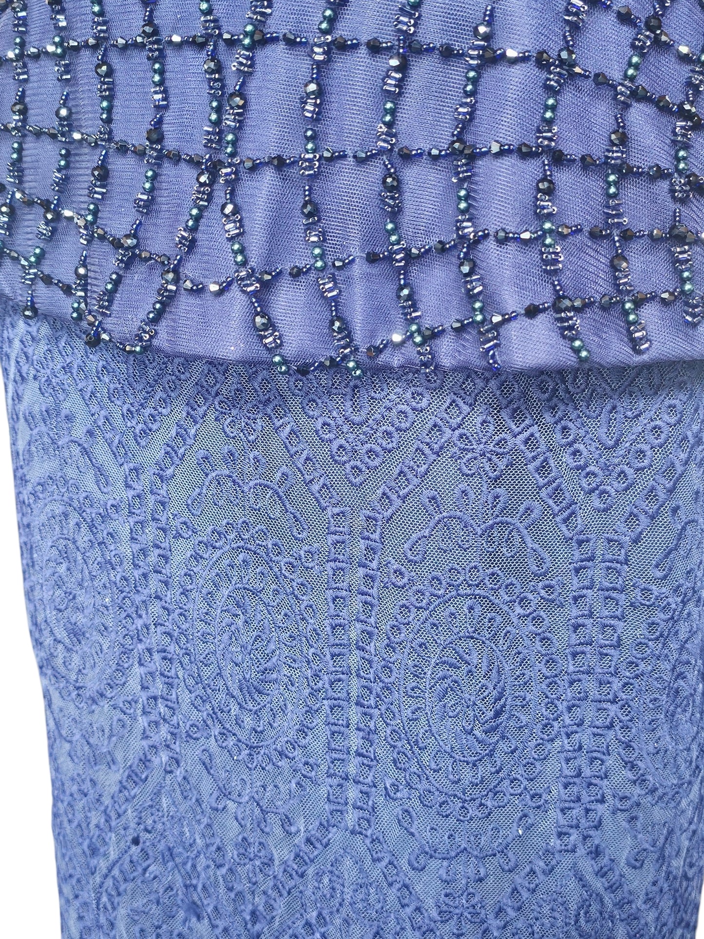 Navy Blue Beaded/Lace - Lara