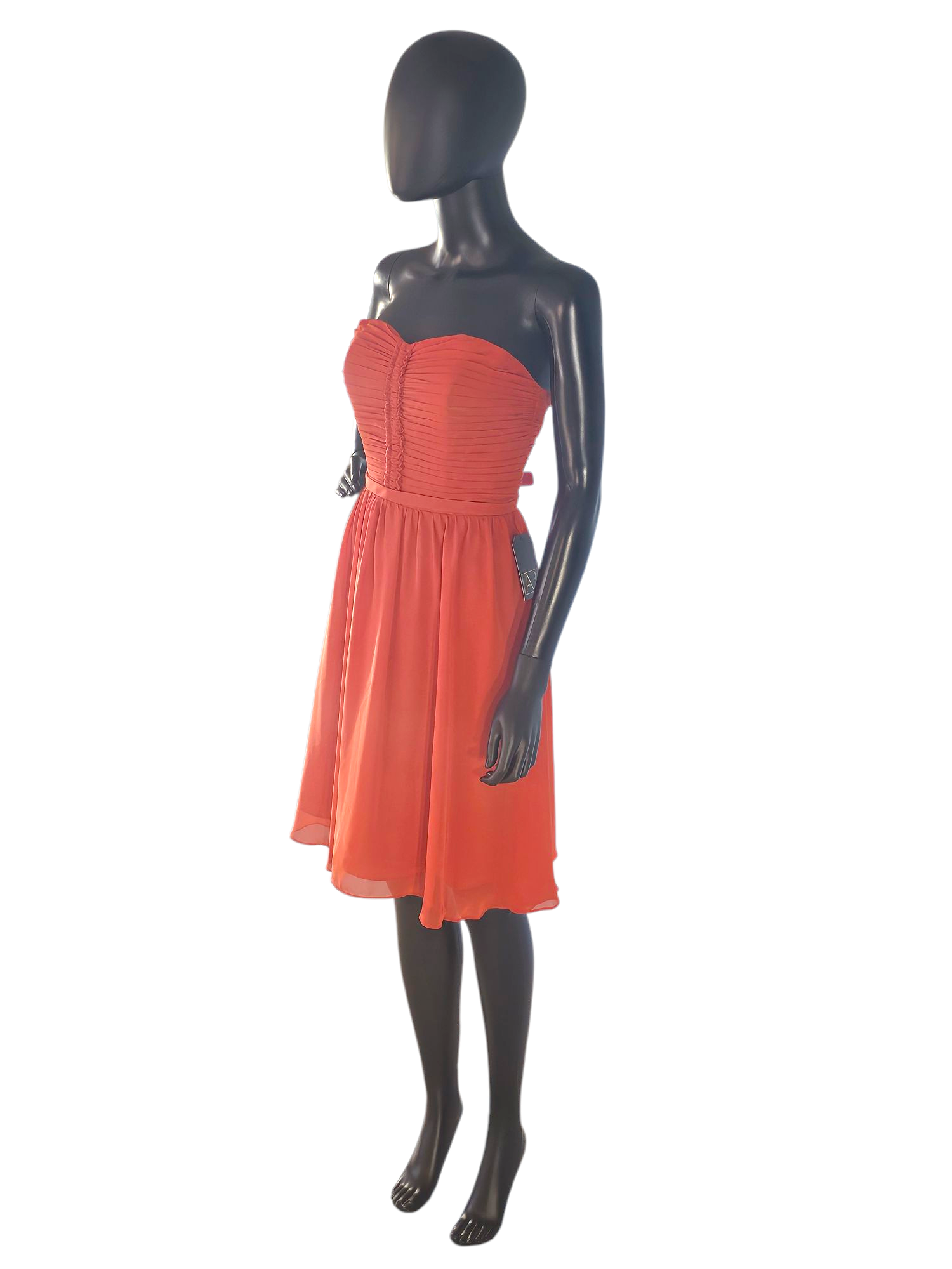 Burnt Orange Chiffon Short Cocktail Dress - Alfred Angelo Burnt Orange Chiffon Short Cocktail Dress - Alfred Angelo