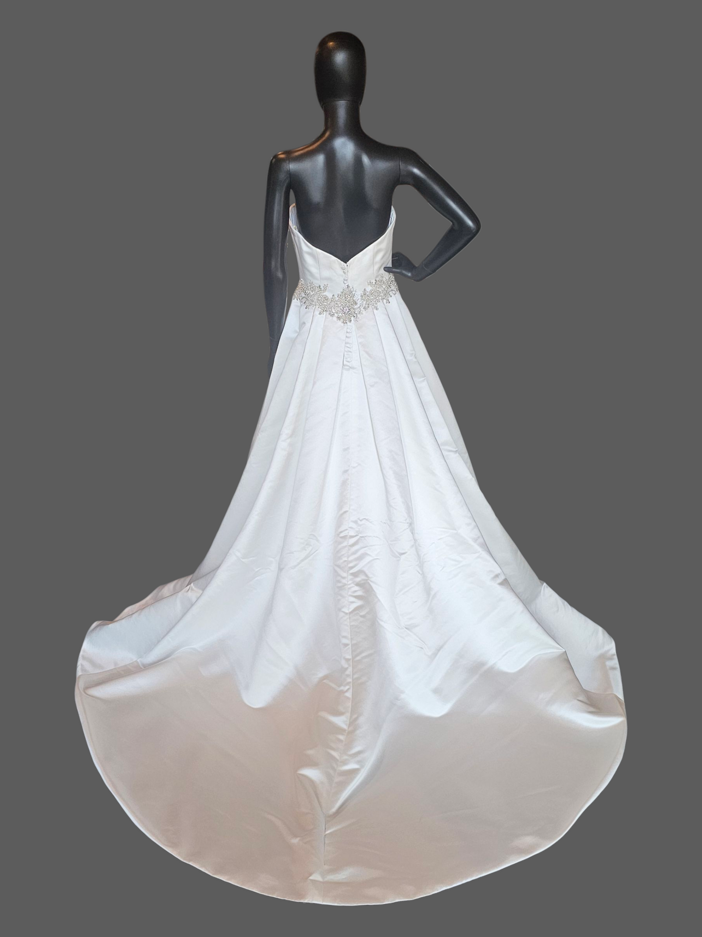 Ivory Satin A-Line Sweetheart Wedding Gown - Casablanca