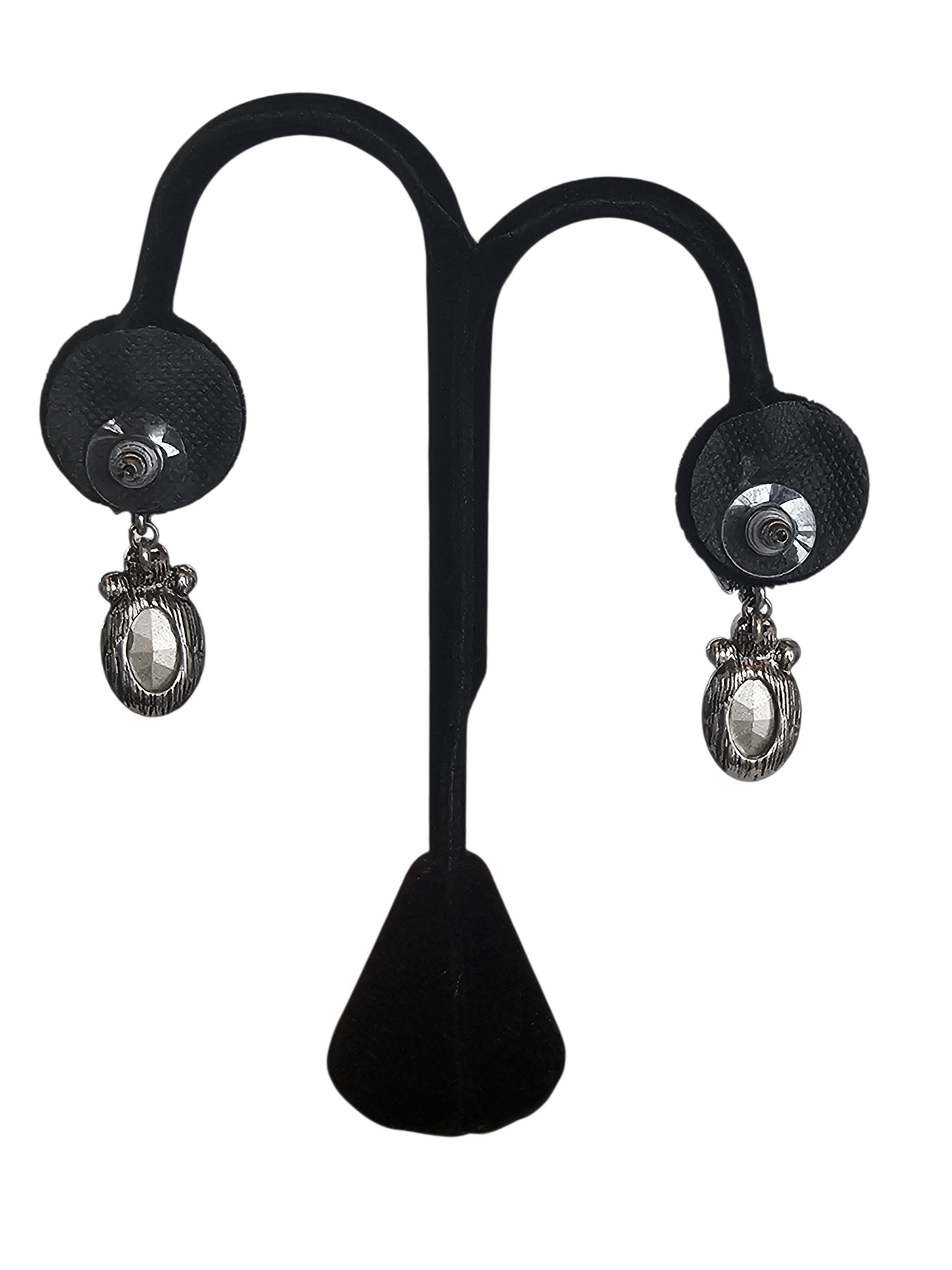 Silver Moonstone Post Earring - Mariell