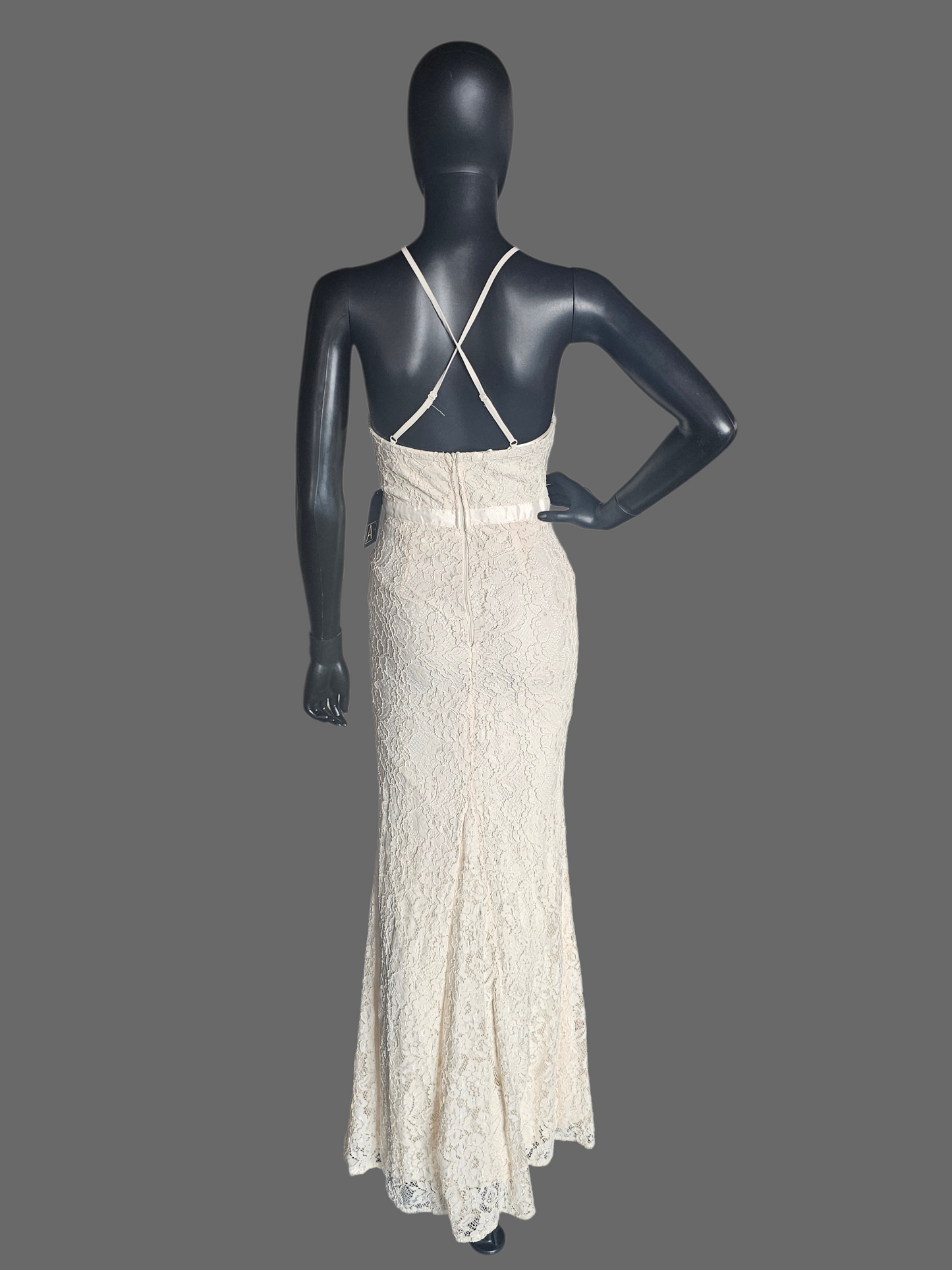 Dark Ivory Lace Sheath Formal Dress  - Lulus