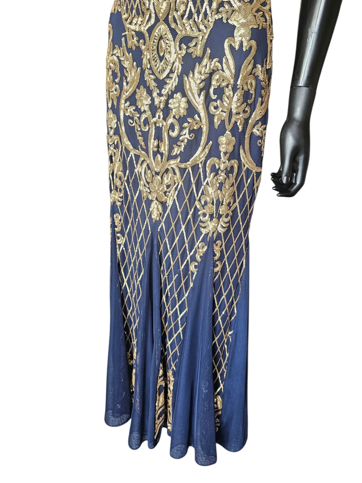 Navy Blue/Gold Sequin - R & M Richards