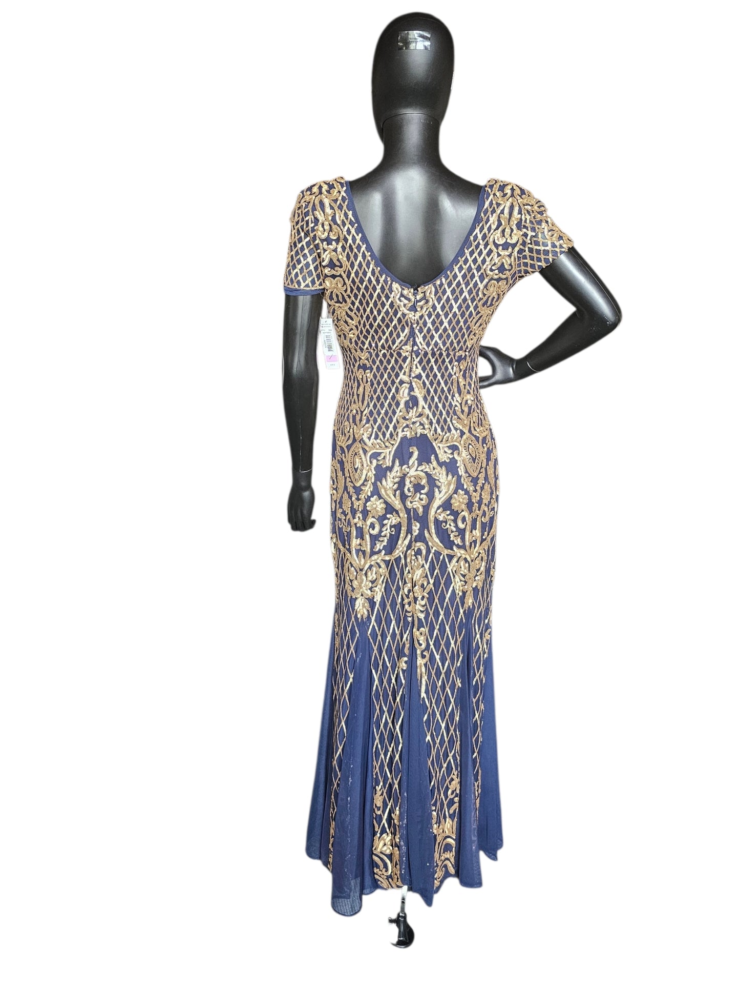 Navy Blue/Gold Sequin - R & M Richards