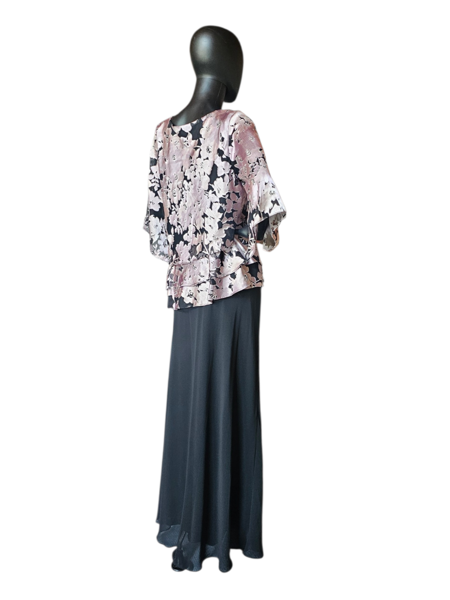 Lavender/Black Floral 2 Piece - Alex Evenings