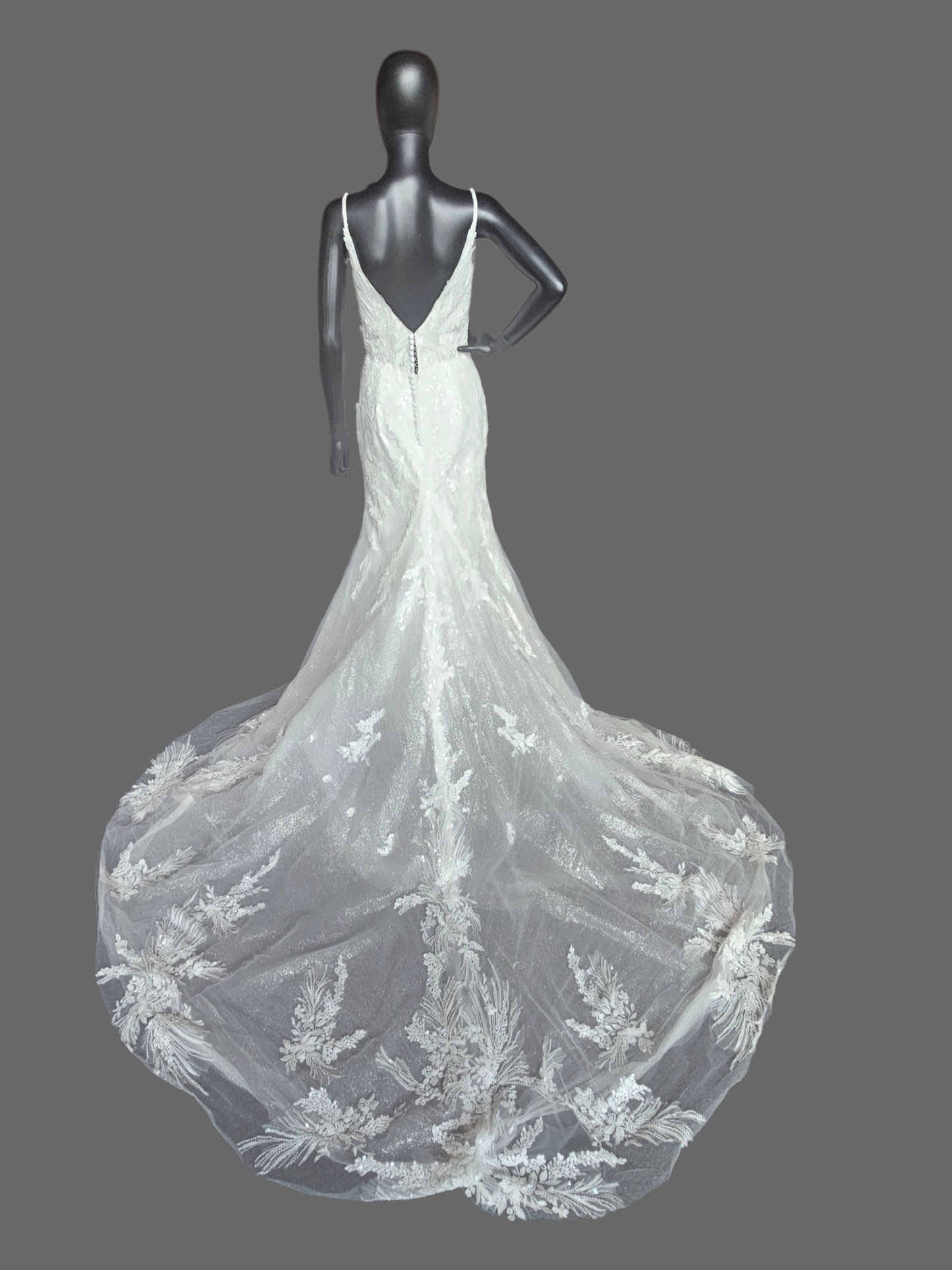 Full Beaded Glitter Layer Fit/Flare Wedding Gown - Private Label