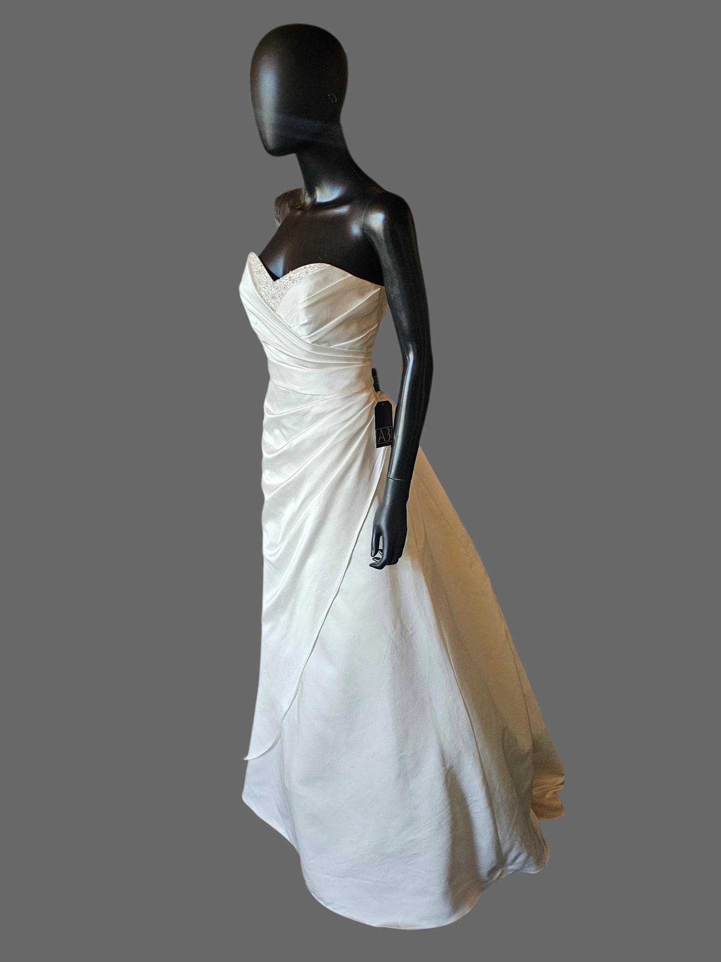 Ivory Satin Side Sweep - Alfred Angelo