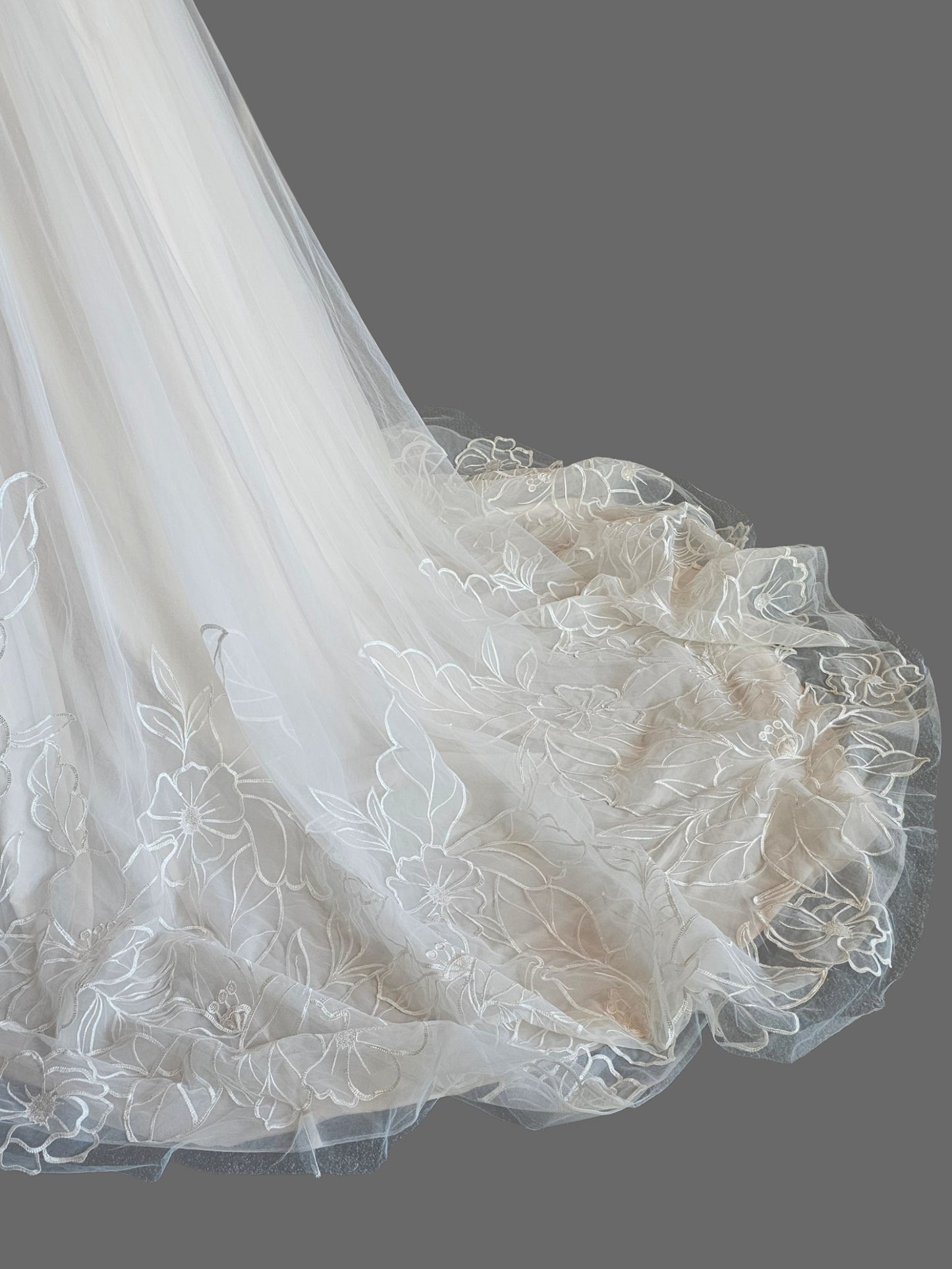 Blush Tulle Floral A-Line Embroidered Sequin Flowers - Maggie Sottero