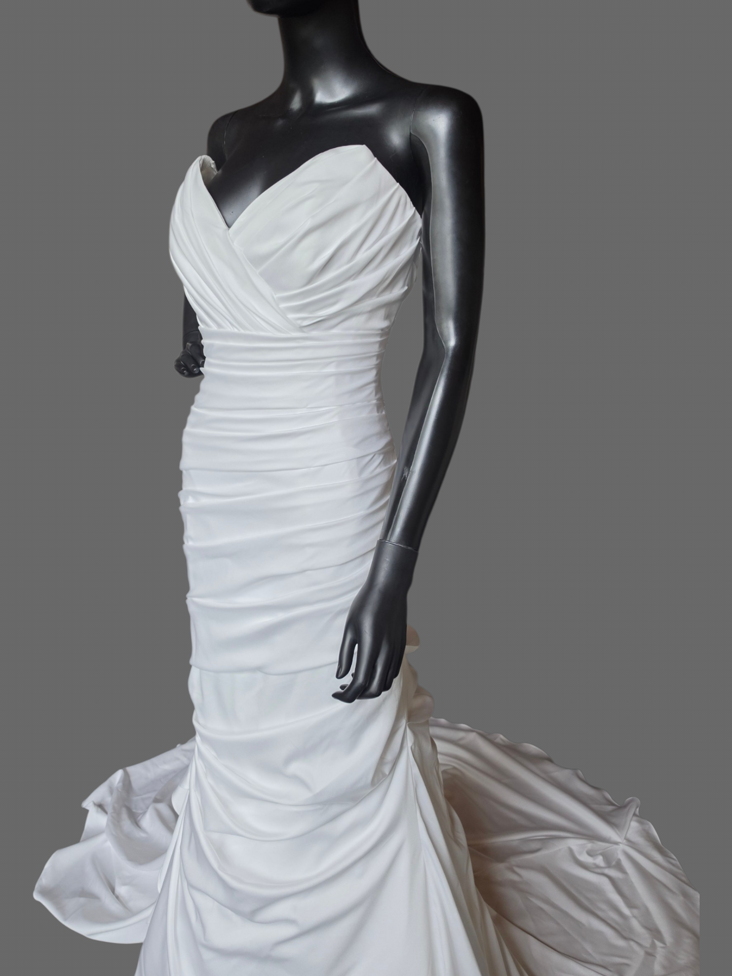 White Jersey Ruched Fitted - Maggie Sottero