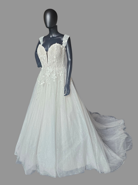 Sweetheart Plunge Maximalist Sparkle Wedding Gown - Justin Alexander