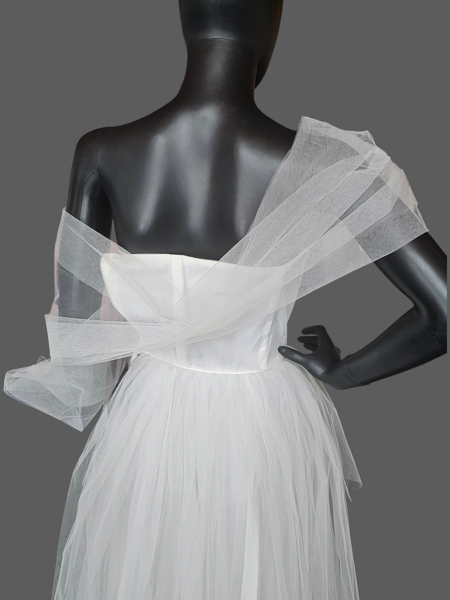 Vintage 50's Tulle Tea-Length Wedding Dress