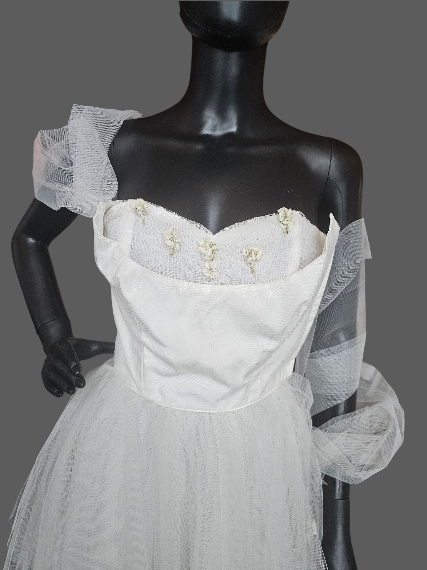 Vintage 50's Tulle Tea-Length Wedding Dress