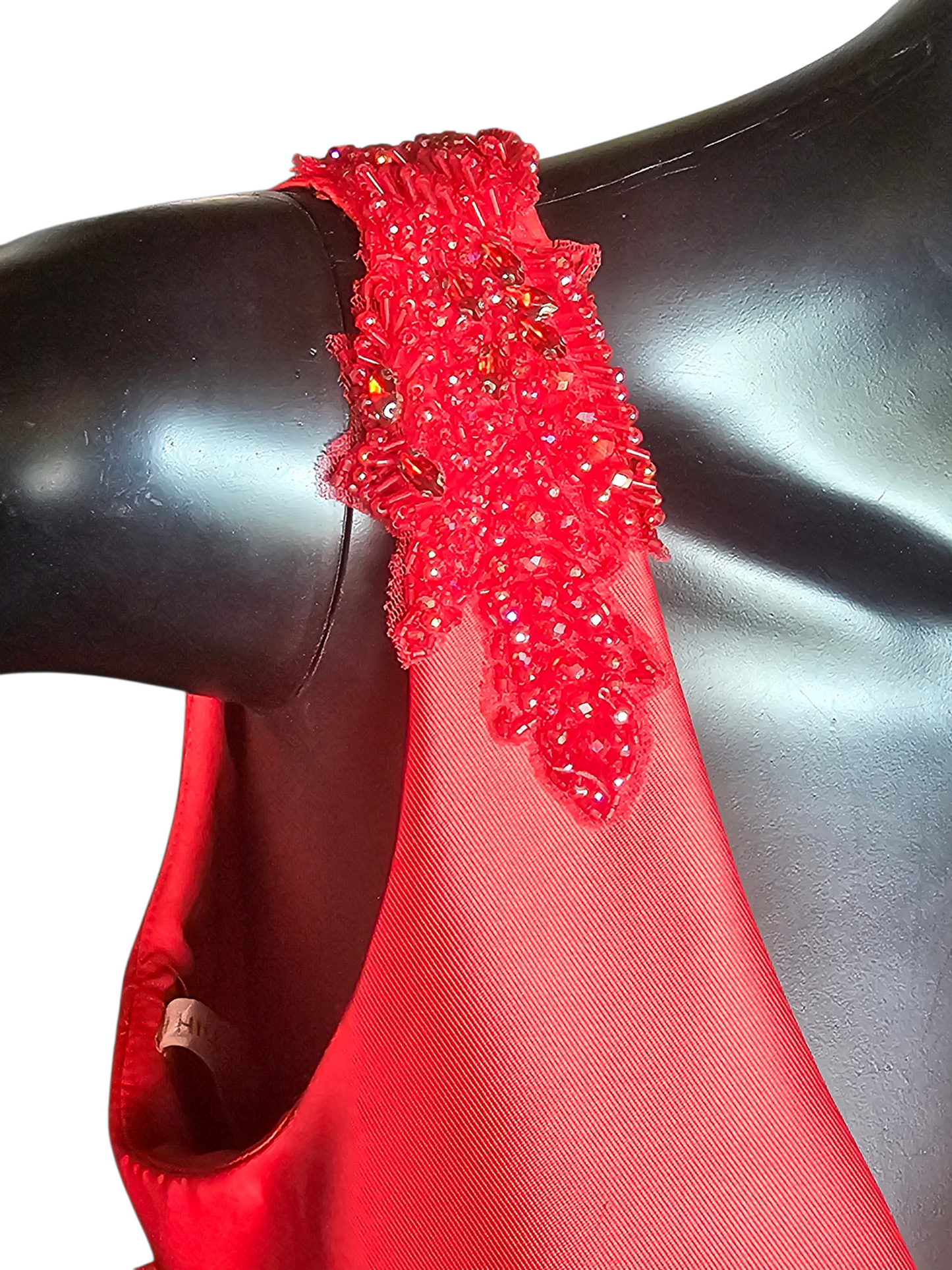 Red Mikado A-Line Plunge V-Neck Formal Dress - Sherri Hill