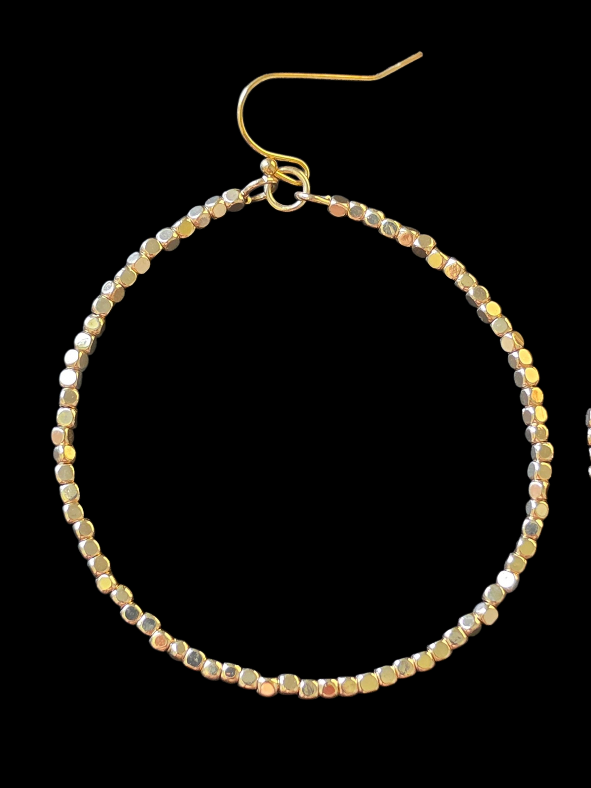 Gold Bead Hoop Earring