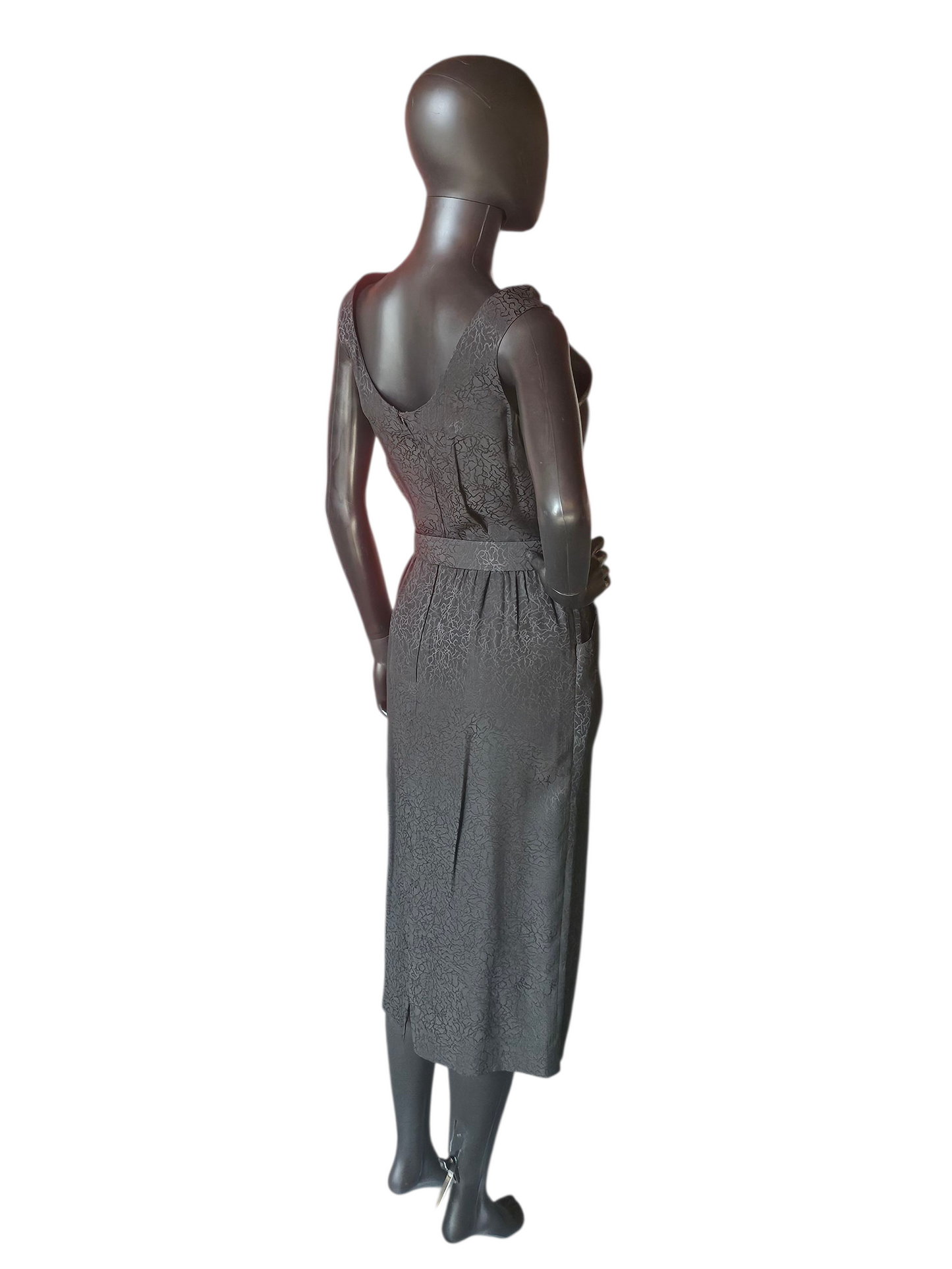 Vintage Black Silk Belted Dress W/Jacket - Liz Claiborne