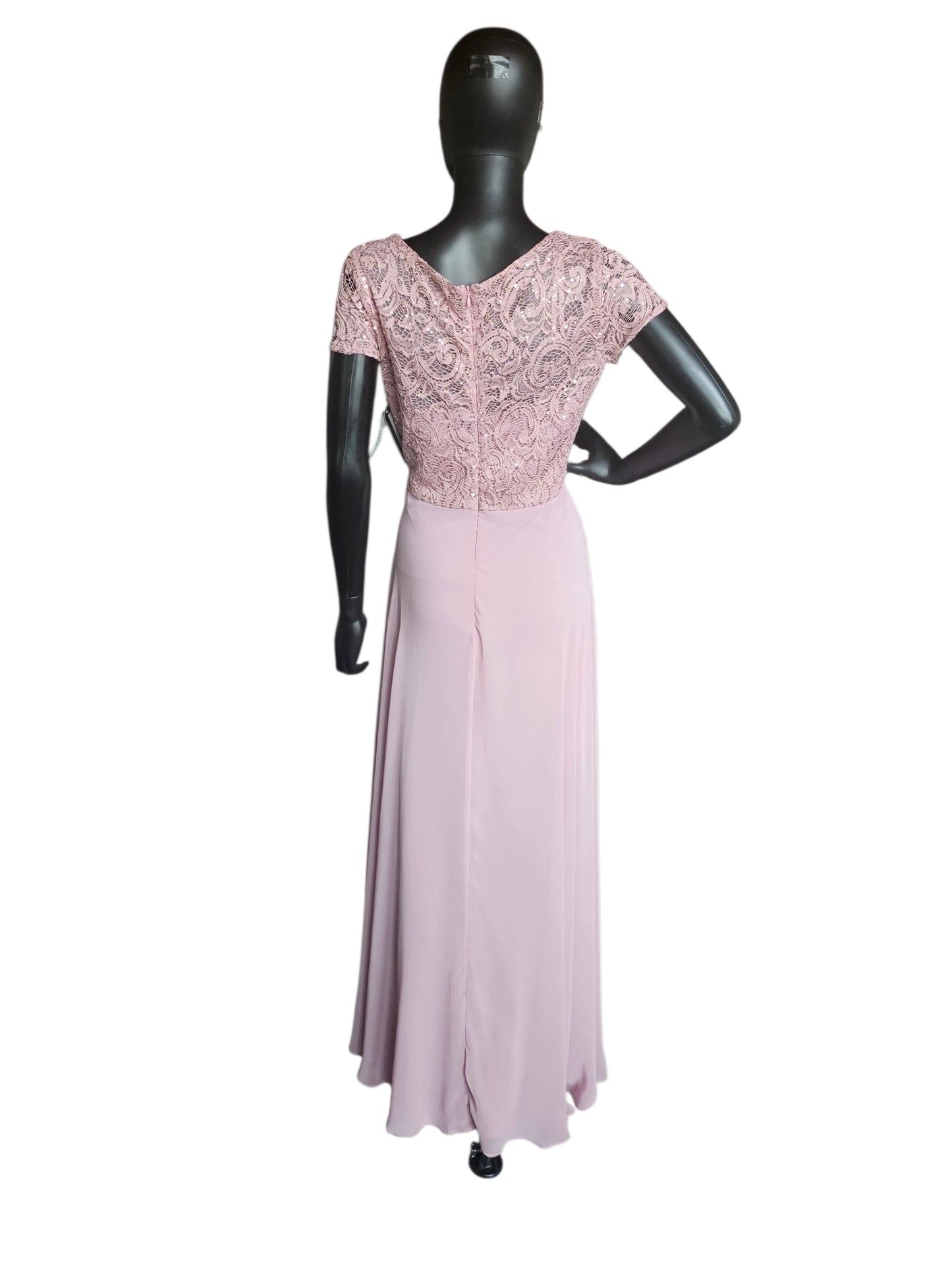 Mauve Beaded Belt/Lace Details - Jackie Jon