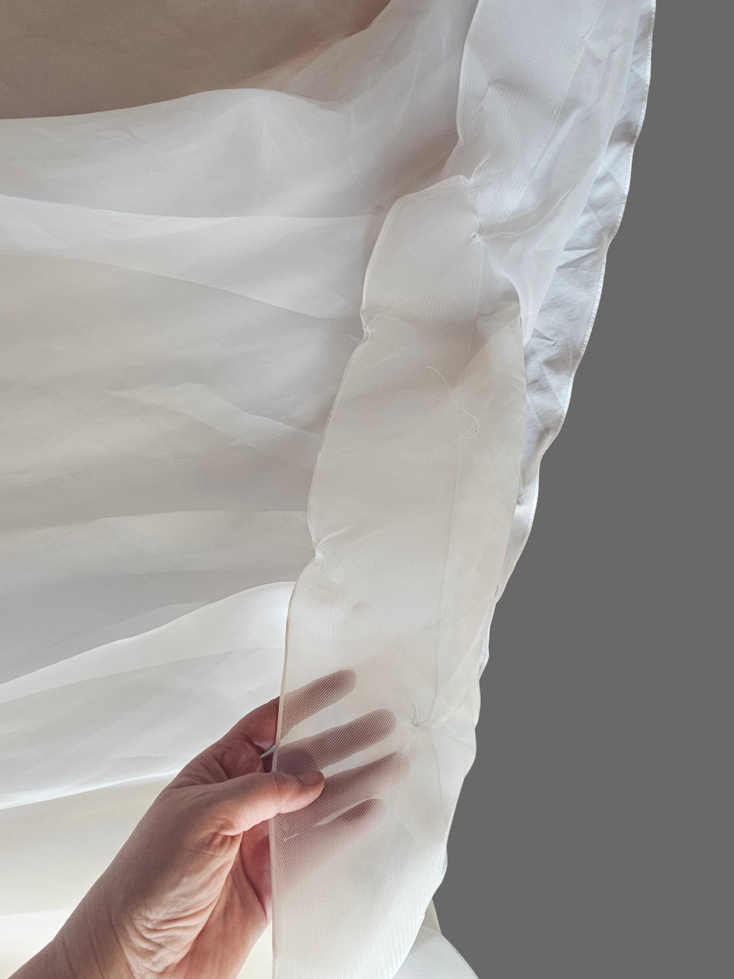 Ivory Crepe/Organza Modest Long Sleeve A-line Wedding Gown - The Other White Dress/Mori Lee