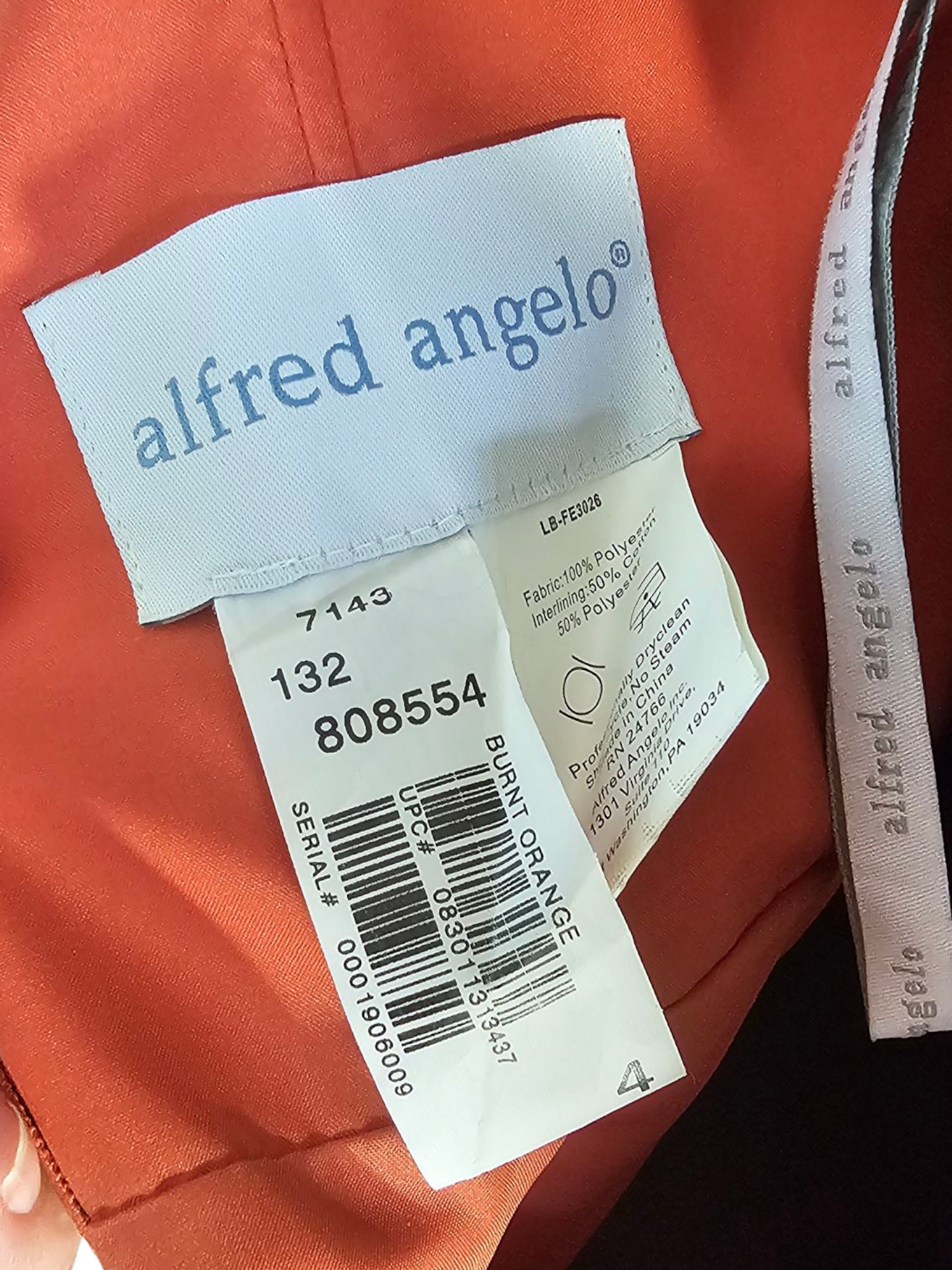 Burnt Orange Chiffon Short Cocktail Dress - Alfred Angelo Burnt Orange Chiffon Short Cocktail Dress - Alfred Angelo