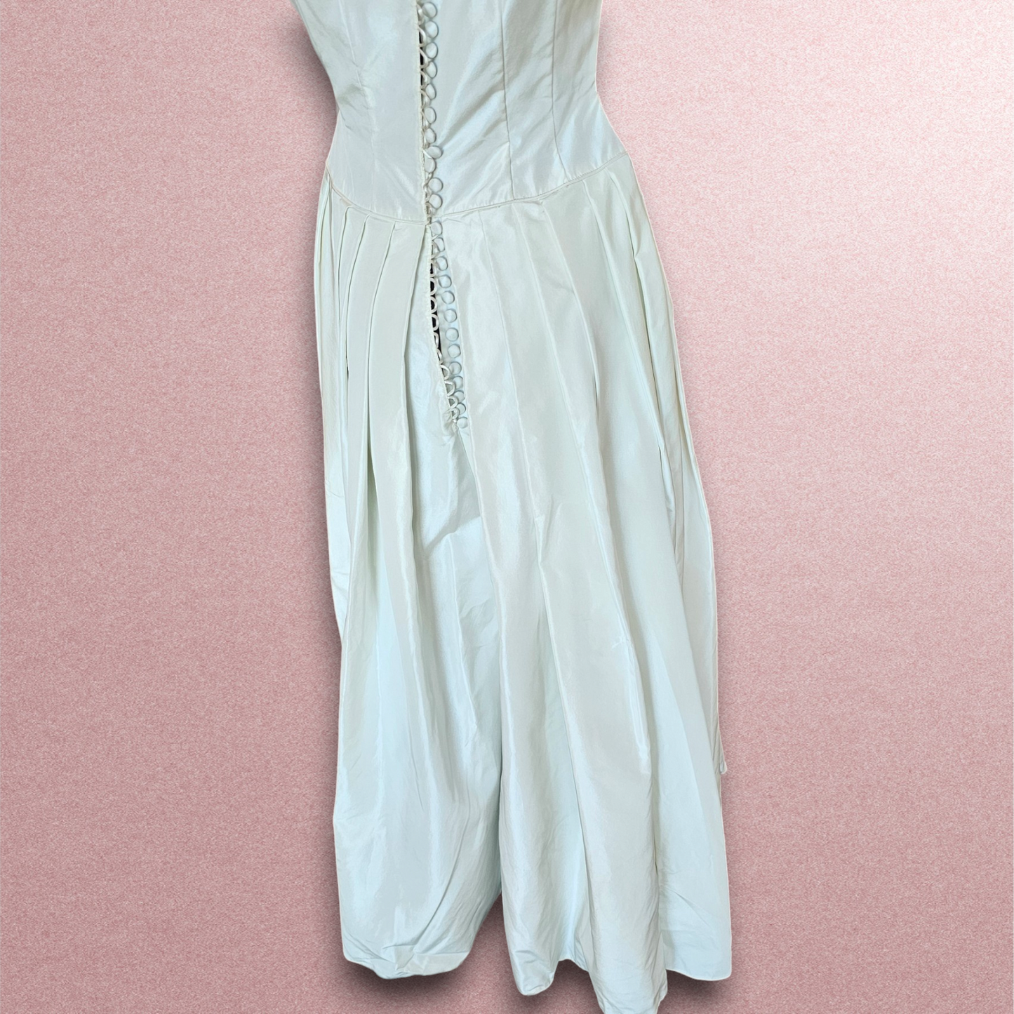 Vintage 50's Ivory Taffeta Cap Sleeve Wedding Gown