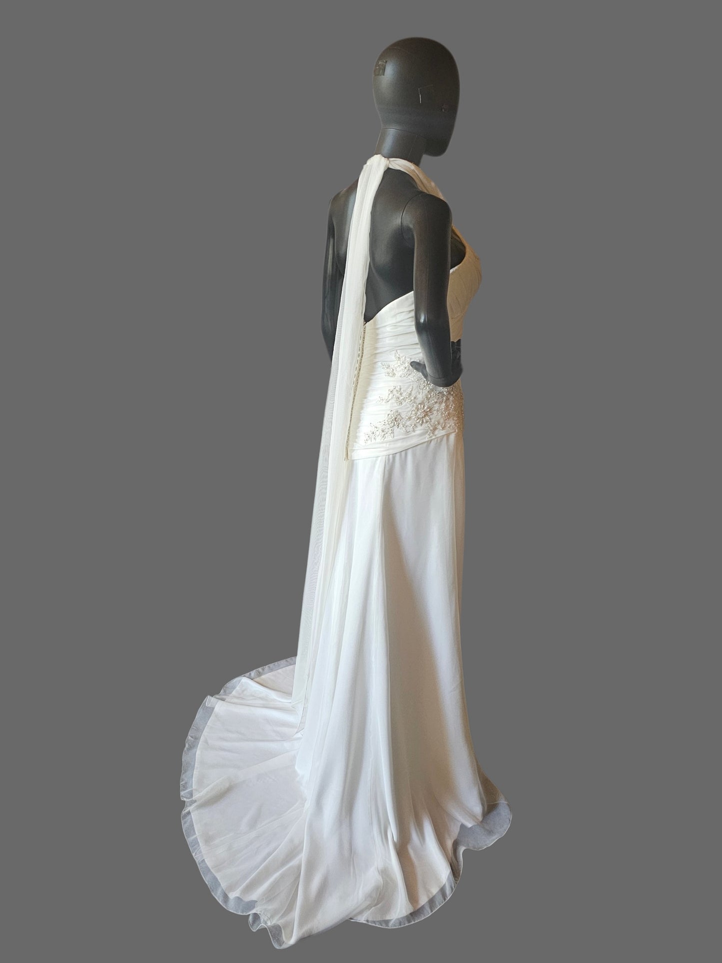 Chiffon Halter Asymmetrical Fit/Flare - Private Label