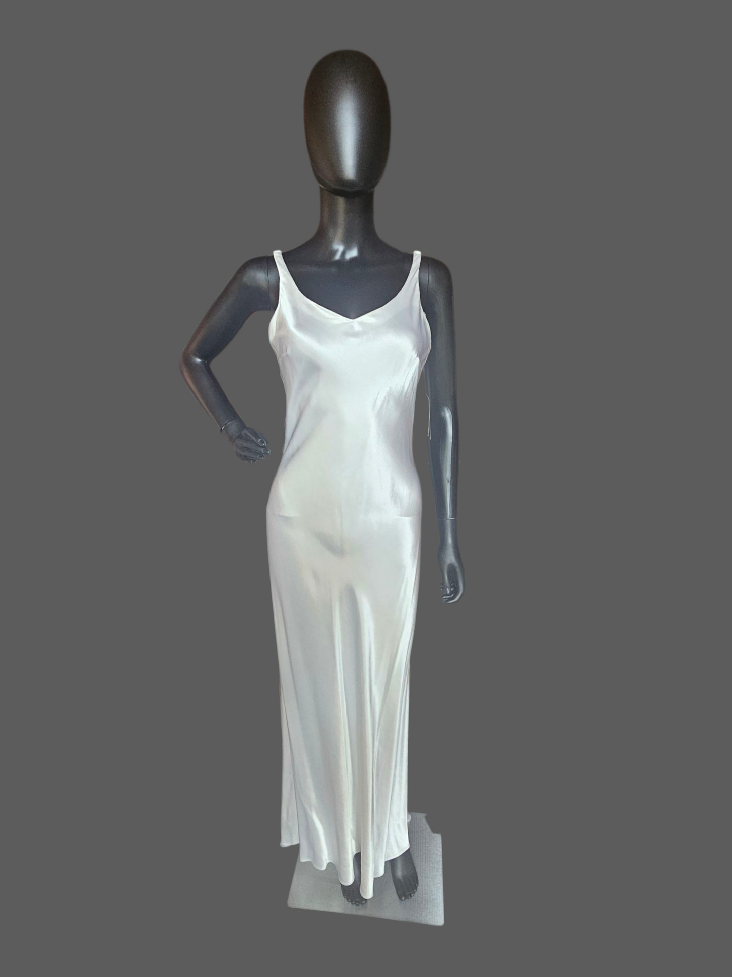 White Satin Simple Sheath Wedding Dress W/Matching Shawl - Zum Zum