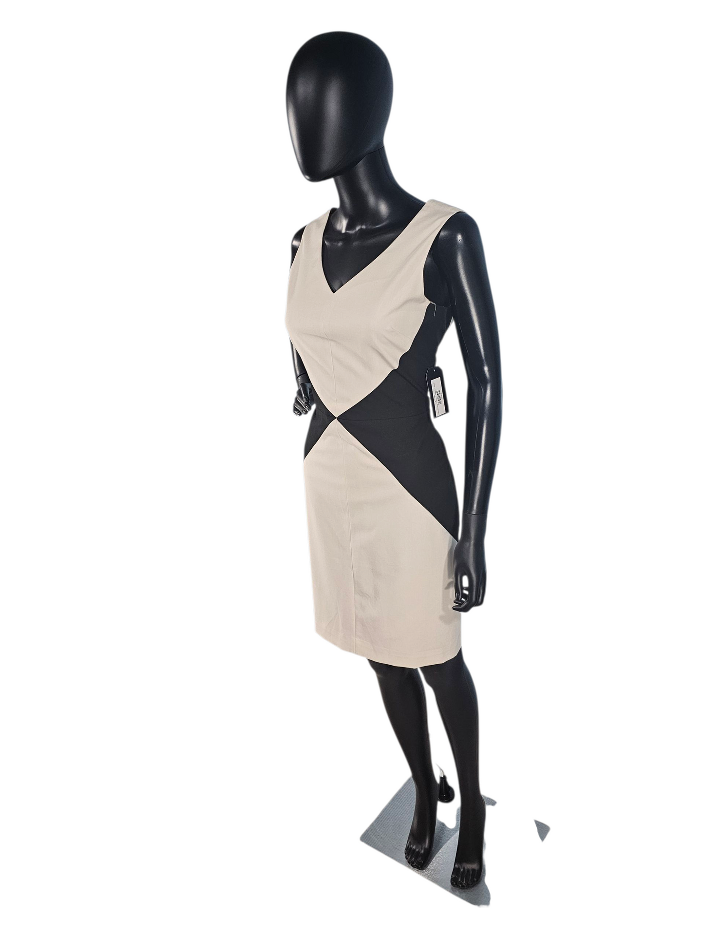 Black/Ivory Diamond Sheath Knee Length Dress - Banana Republic