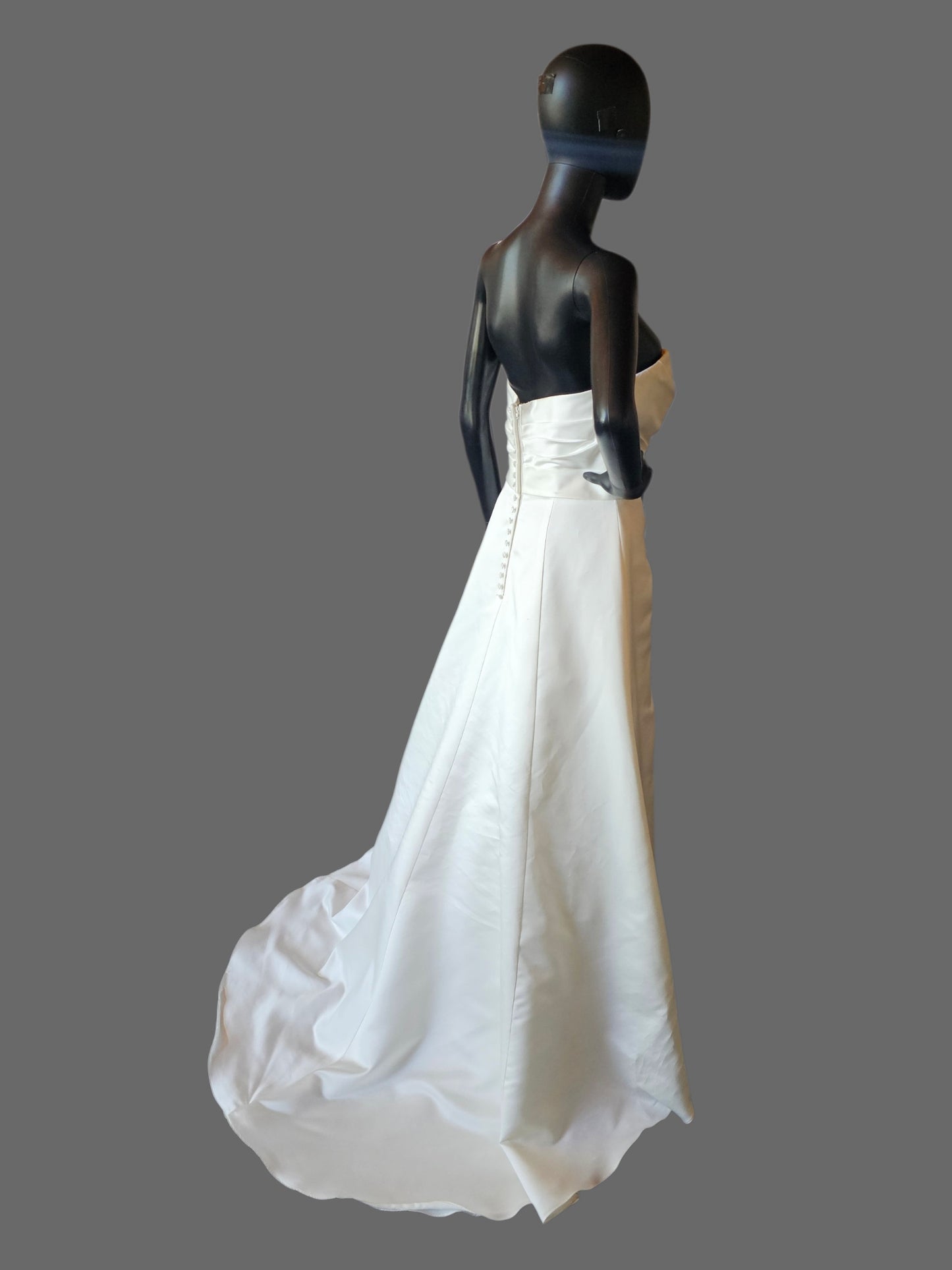 Ivory Satin Side Sweep - Alfred Angelo