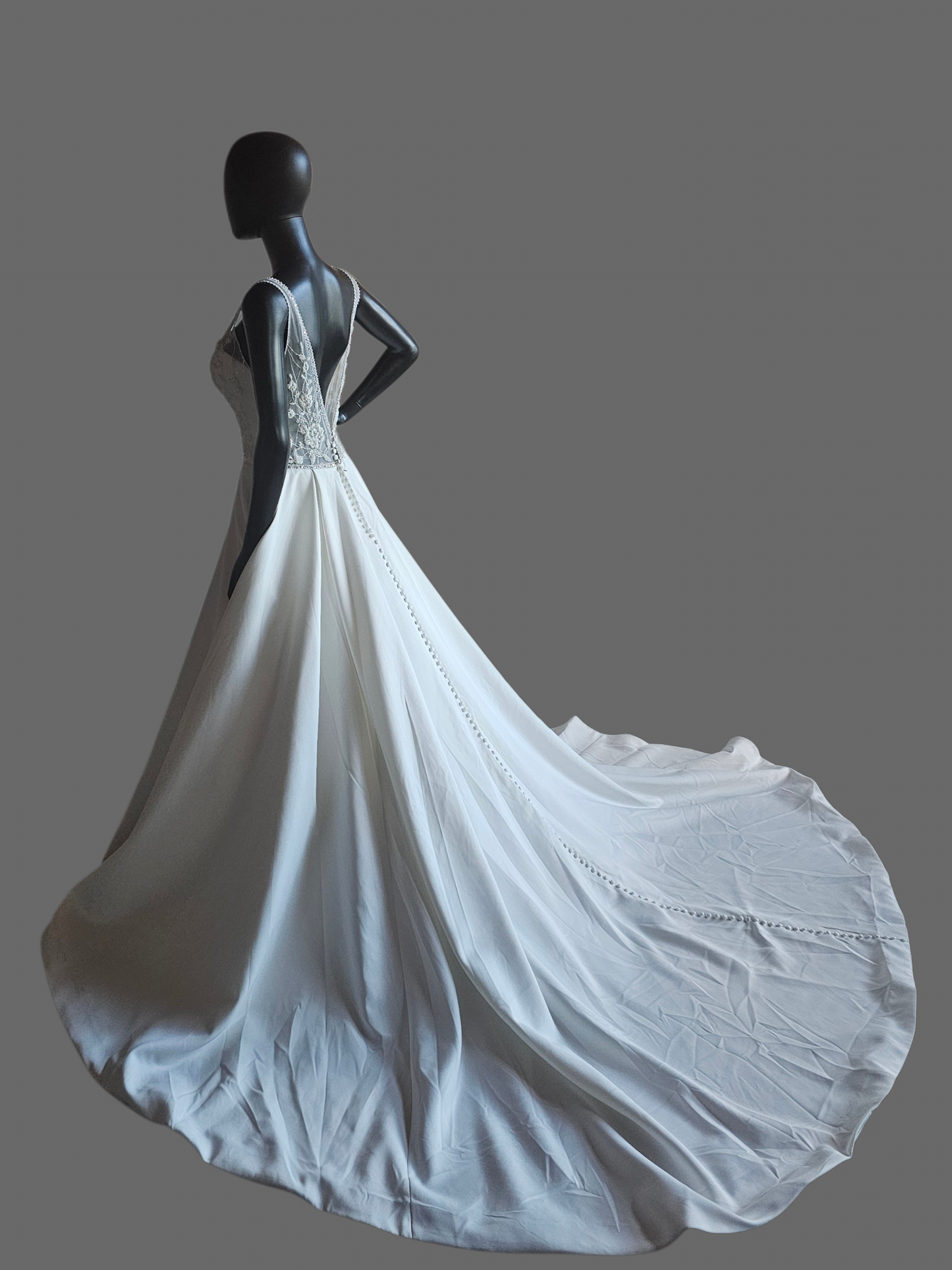 Pearl Plunge V-Neck Aline Wedding Gown - Justin Alexander