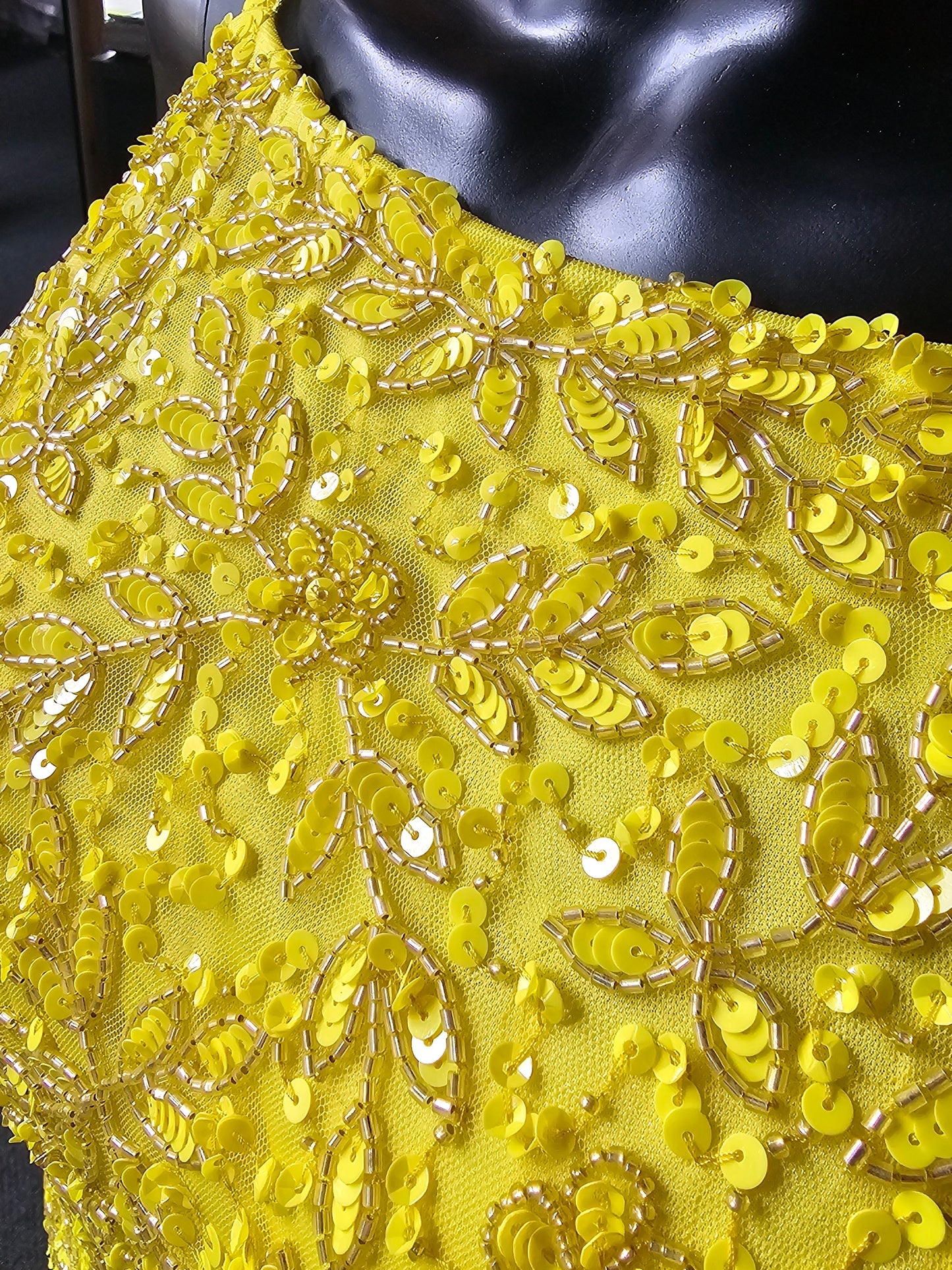 Lemon Fully Beaded Backless Straight Cut Formal/Gala Dress - Cecilia Couture