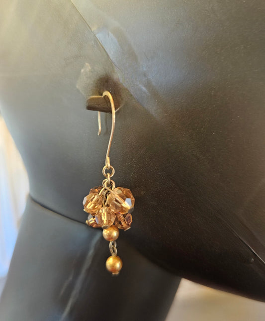 Champagne Cluster Drop Earring