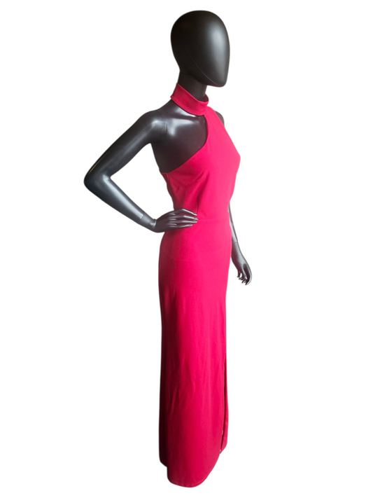 Red Stretch One Shoulder Open Back Fit/Flare Maxi Dress - Lulus