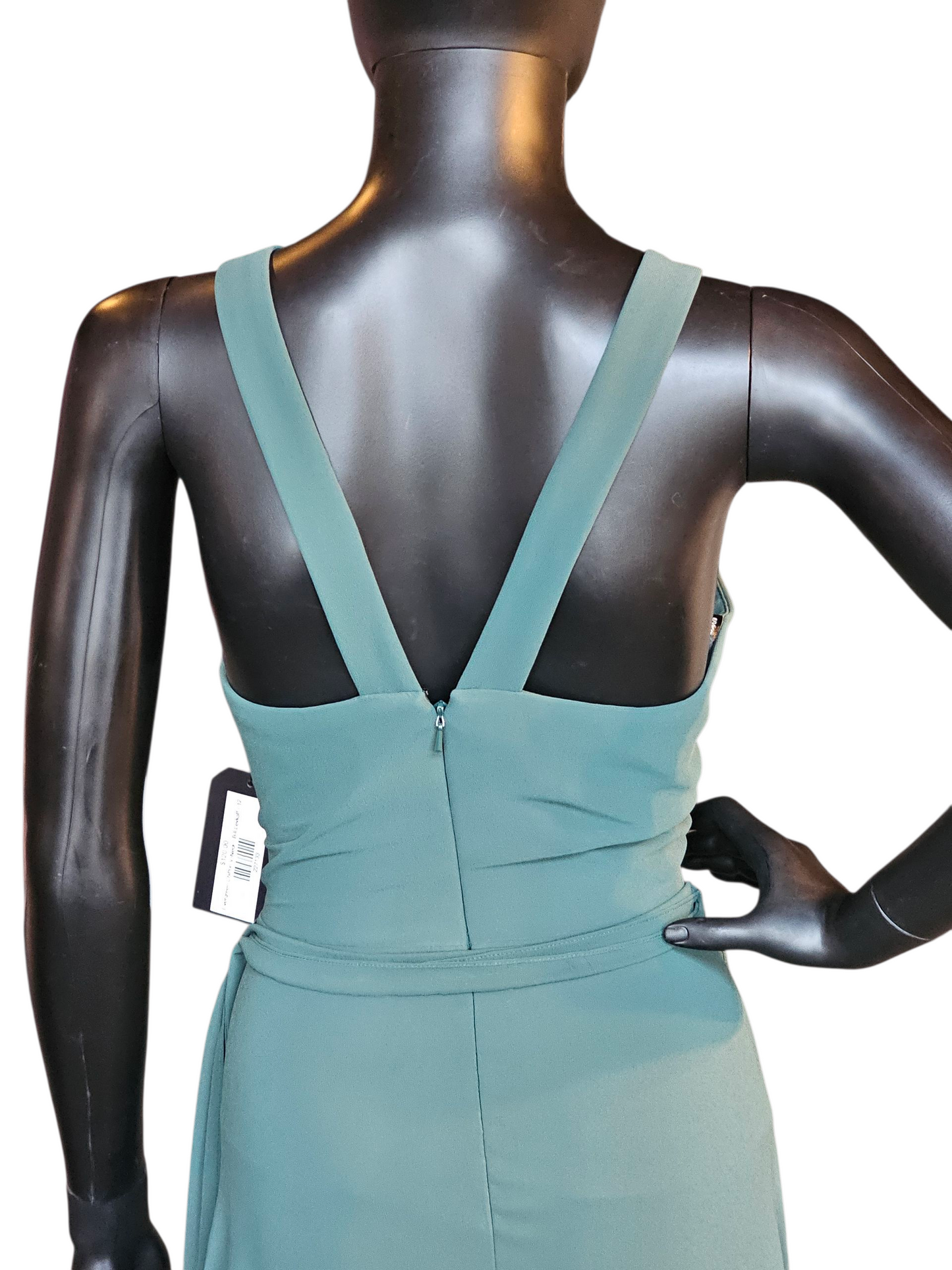 Evergreen Chiffon V-Neck Maxi Formal Dress - Bill Levkoff