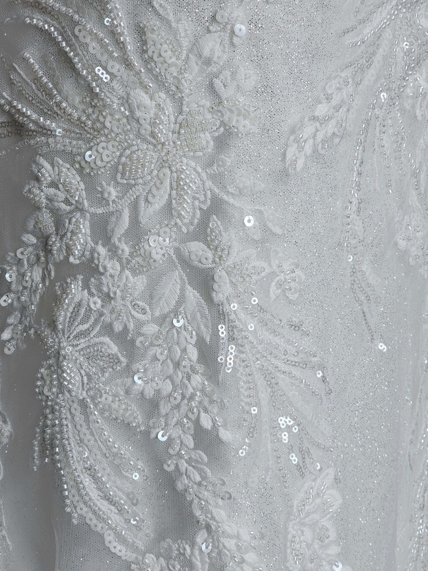 Full Beaded Glitter Layer Fit/Flare Wedding Gown - Private Label