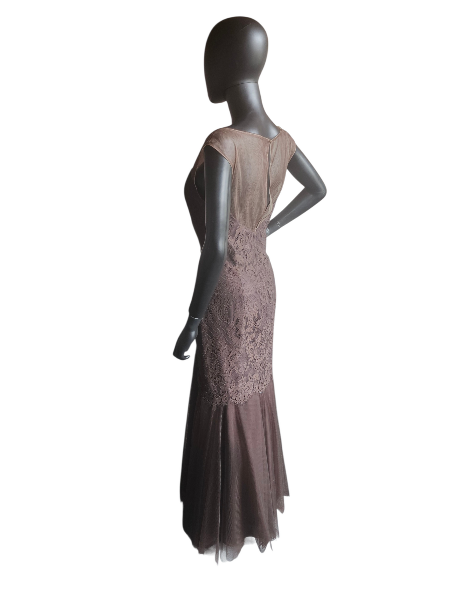 Chocolate Lace Fit/Flare Formal Dress - Da Vinci